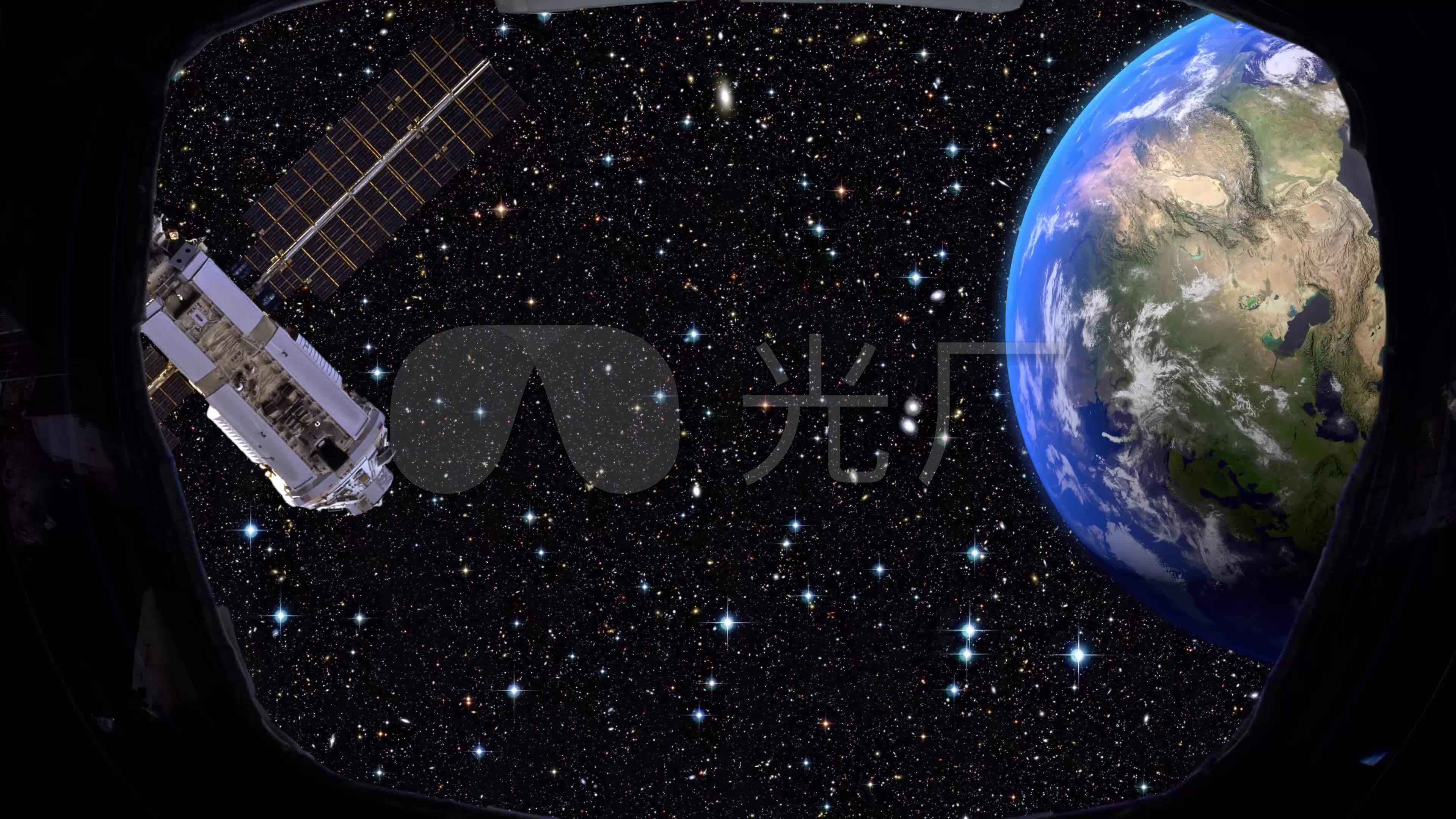 视频素材 实拍视频 科技数码 无缝4k-外太空太空窗目睹惊险一刻 来自
