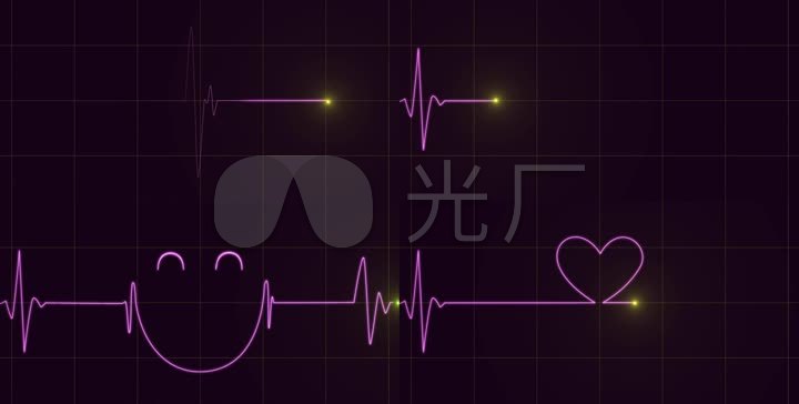 唯美心电图心跳曲线动画