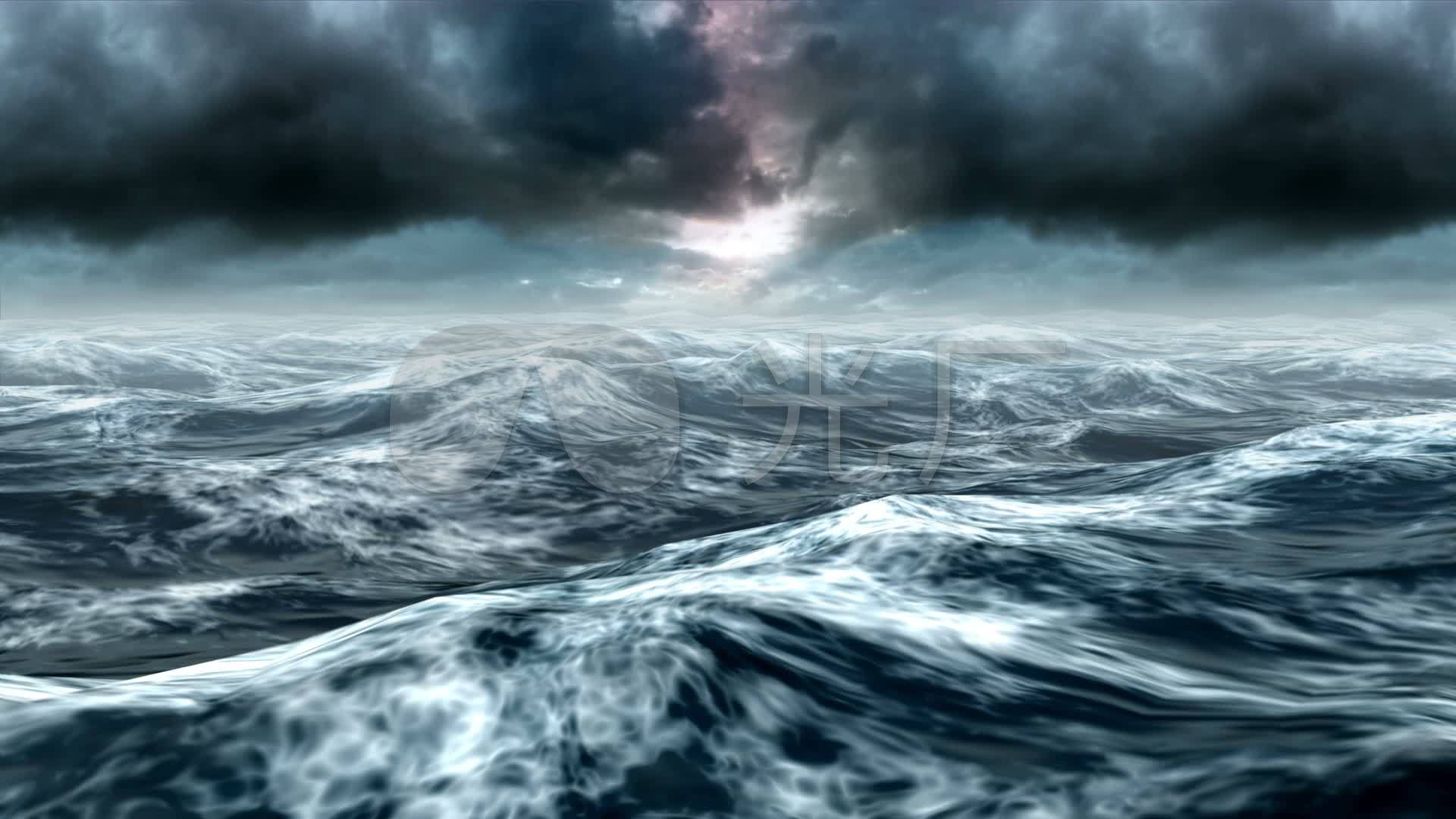 风暴海面飞越大海暴风雨_1920x1080_高清视频素材下载