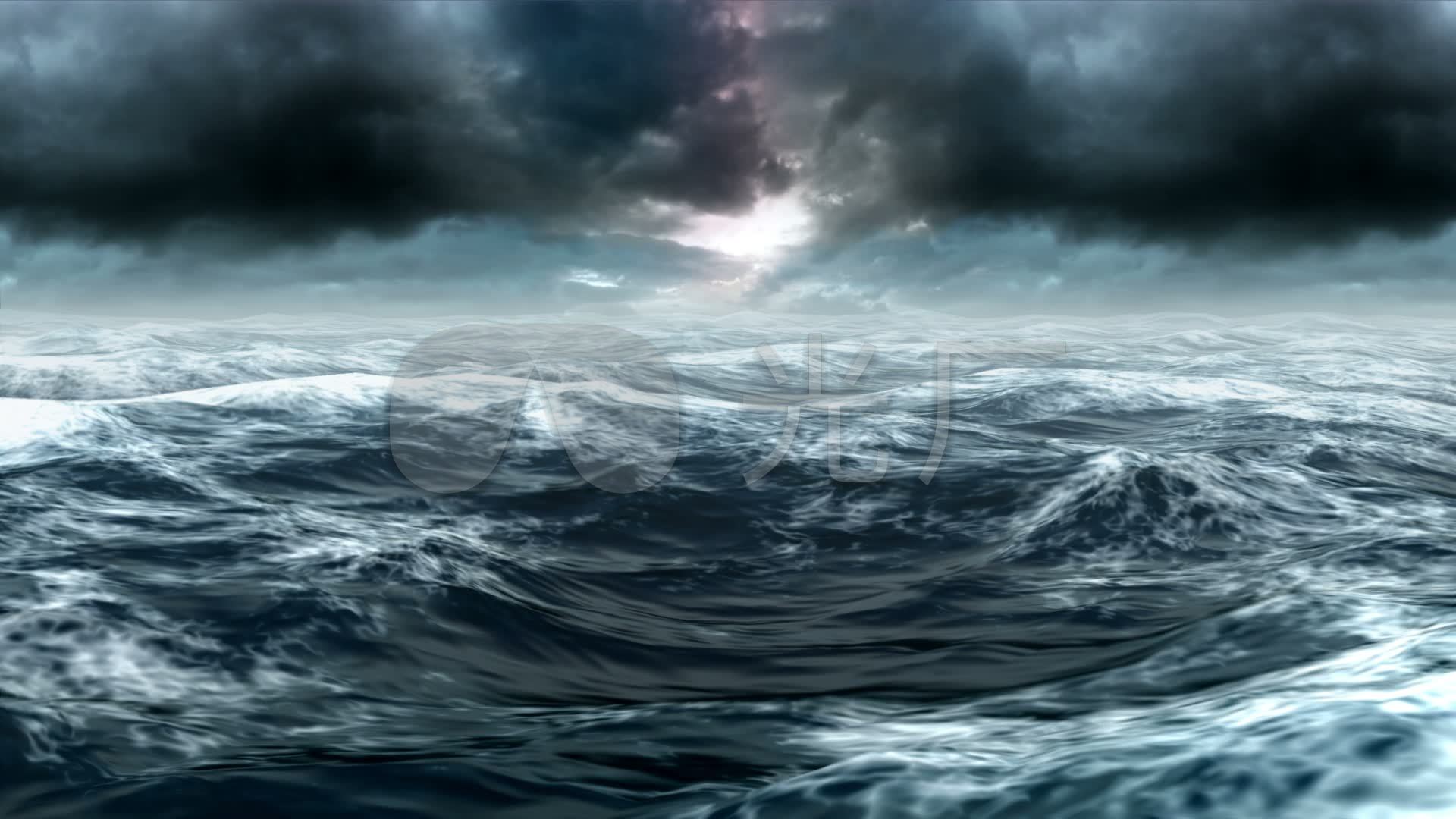 风暴海面飞越大海暴风雨_1920x1080_高清视频素材下载