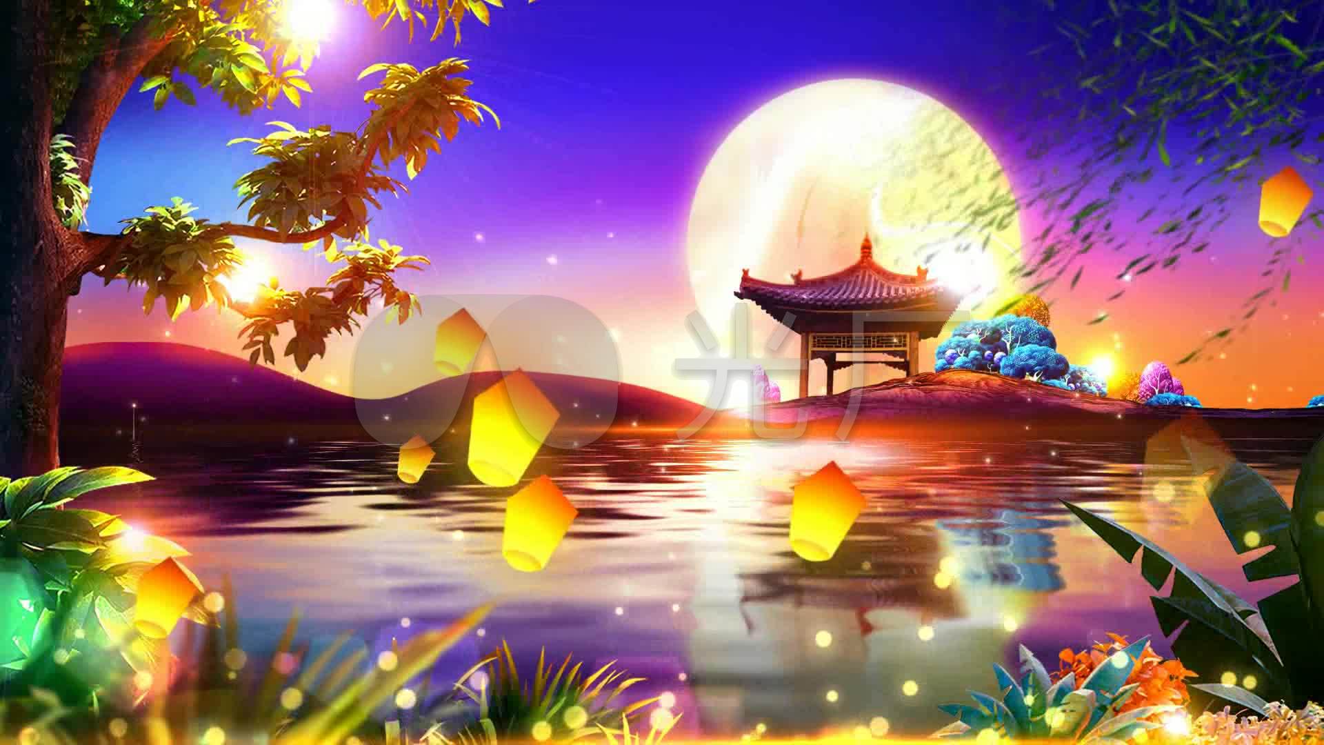 视频素材 舞台背景 中国风背景 王菲配乐成品《但愿人长久》 来自视频