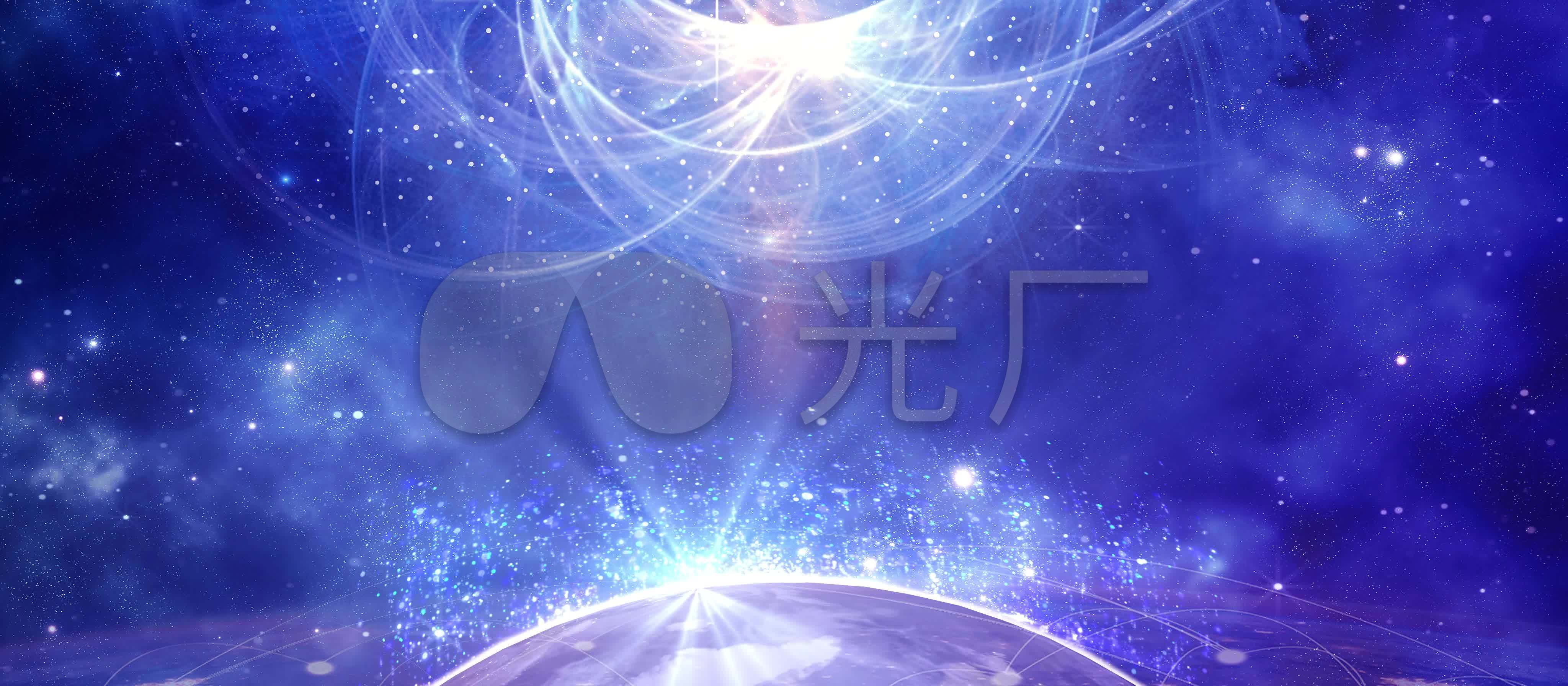 蓝色粒子光线科技企业年会led大屏幕背景