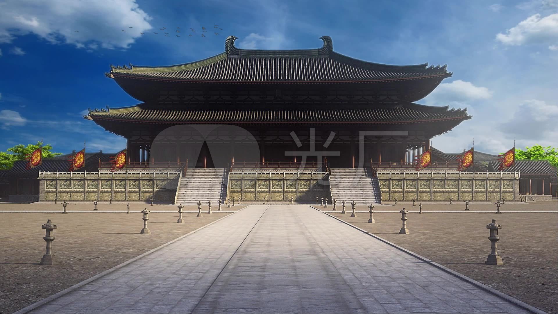 古代宫殿皇宫大明宫_1920x1080_高清视频素材下载(:)