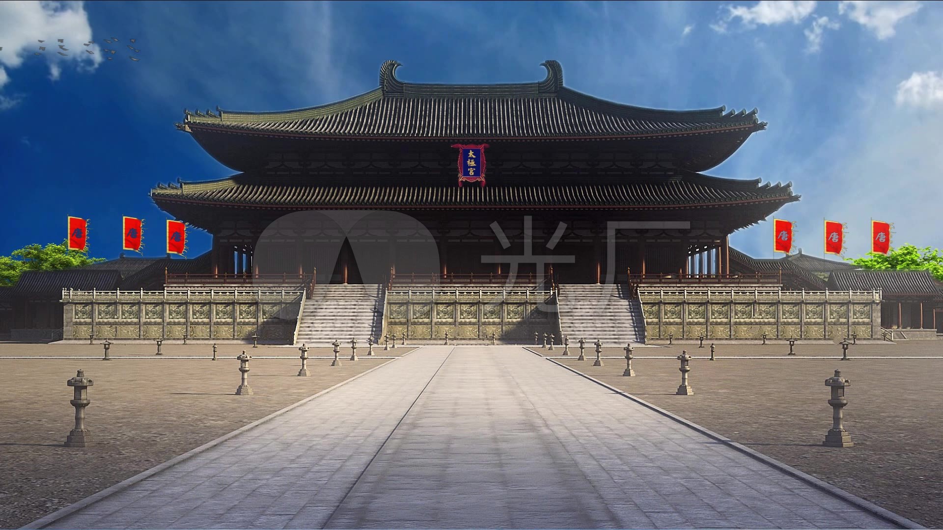 大明宫太极宫背景_1920x1080_高清视频素材下载(编号:3281610)_舞台