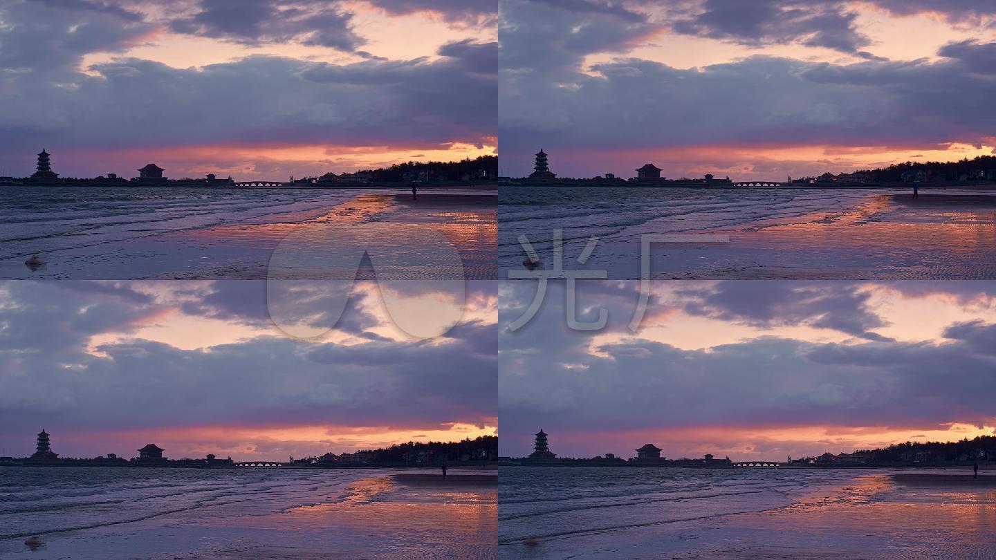 蓬莱海边风光朝霞
