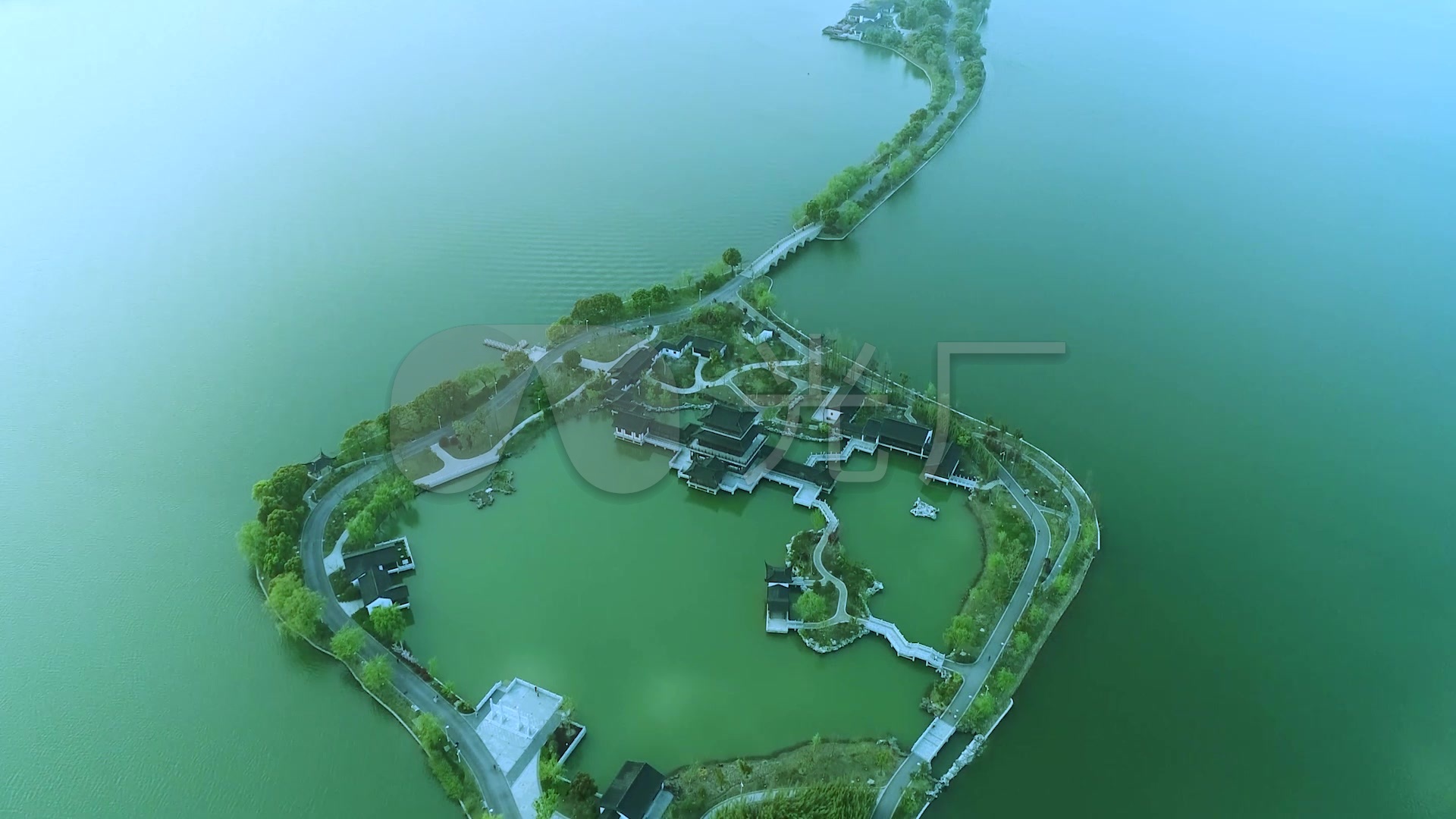 苏州石湖湖心岛公园旅游宣传航拍