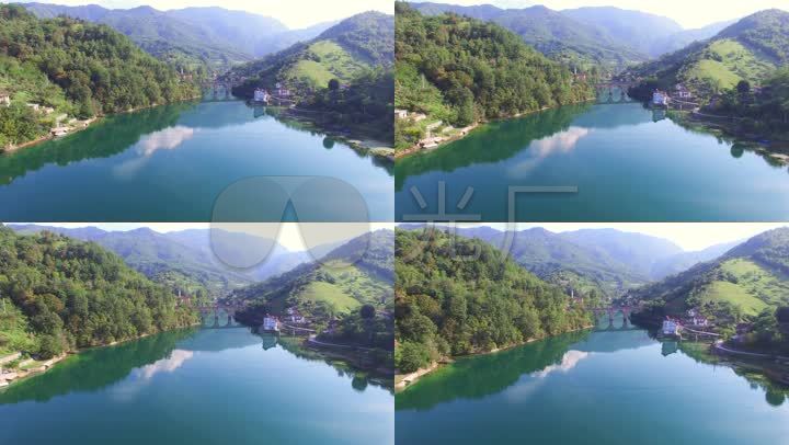 航拍河流风景绿水青山_3840x2160_高清视频素材下载