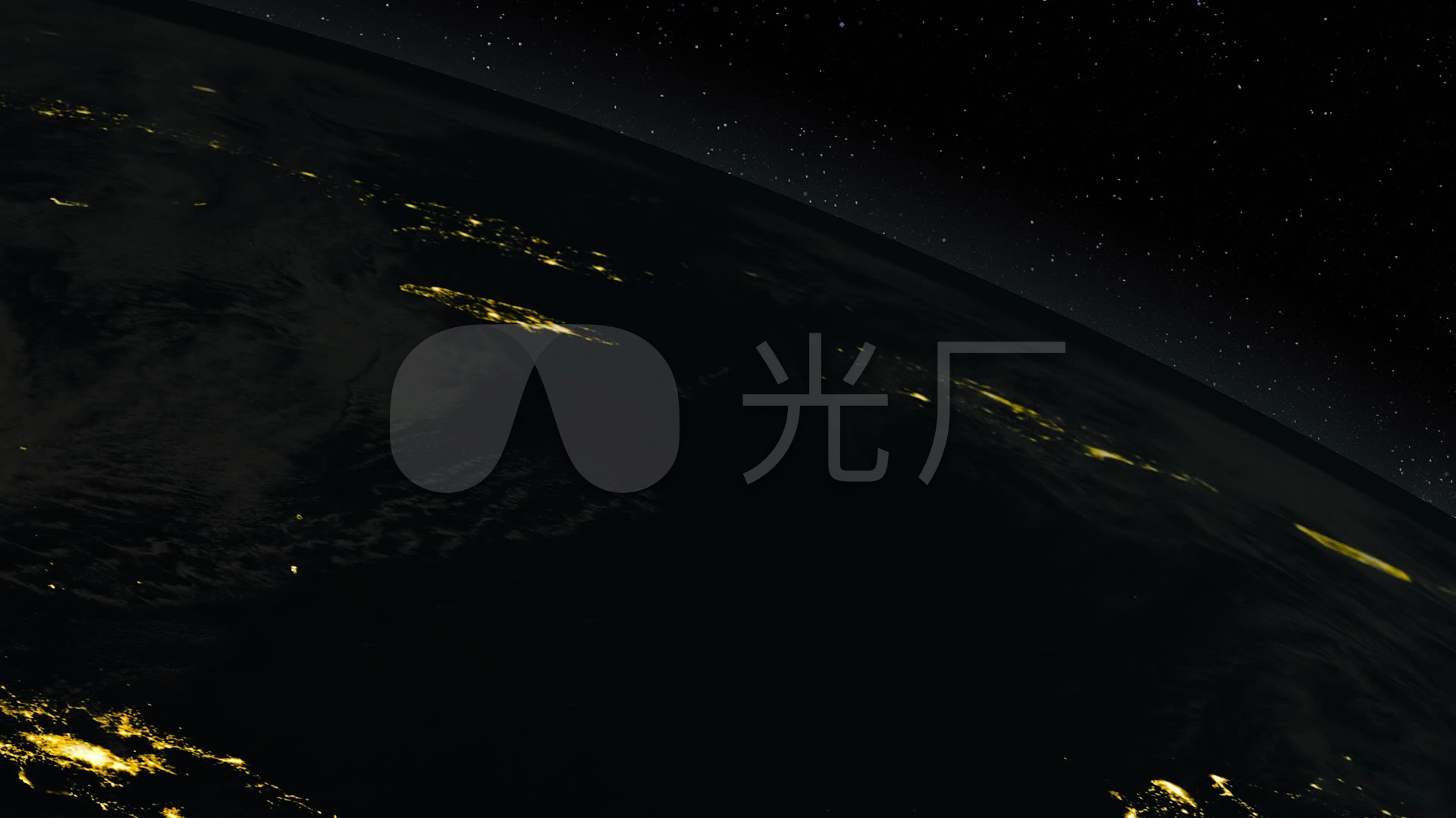 地球宇宙外太空俯瞰地球黑夜片头动画