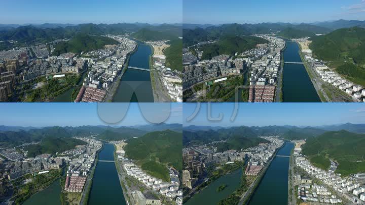 开化县城航拍素材4k原素材未调色
