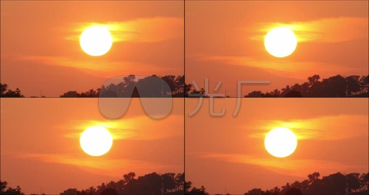 日落夕阳云彩红太阳
