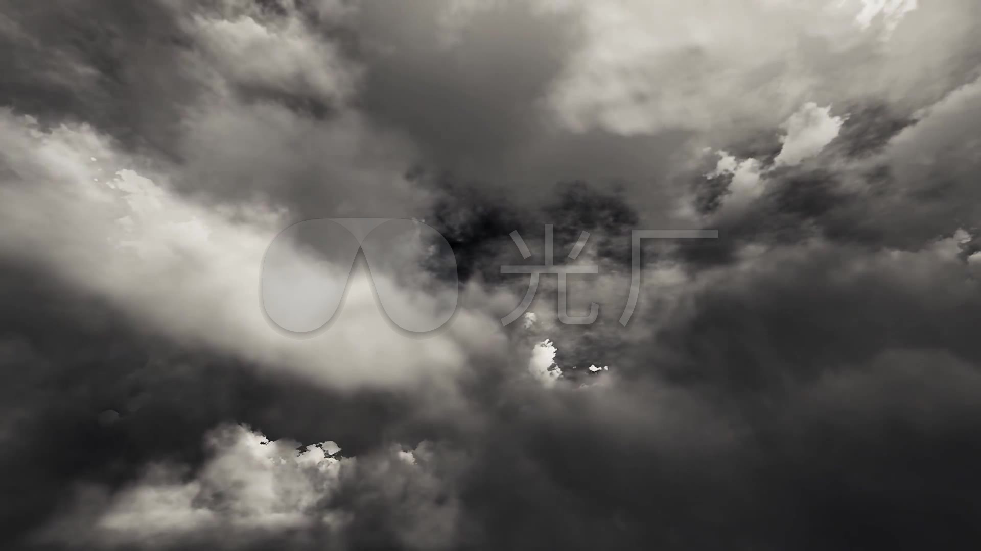 黑白灰色天空黑白天空深沉压抑概念视频背景_1920x