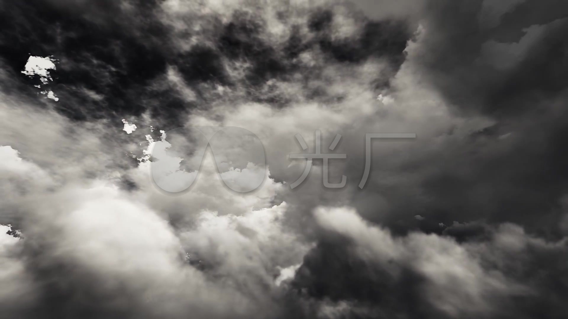 黑白灰色天空黑白天空深沉压抑概念视频背景_1920x