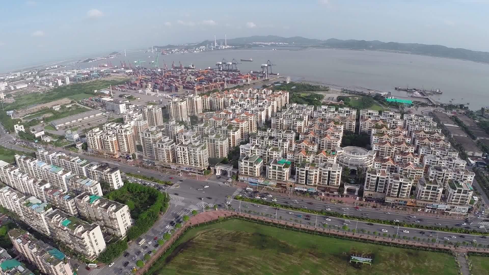 汕头市区航拍_1920x1080_高清视频素材下载(编号:)