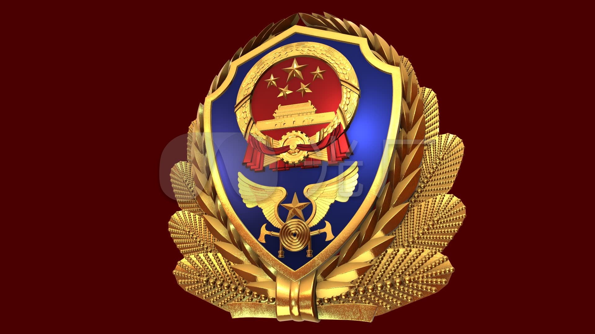 消防救援logo徽章_1920x1080_高清视频素材下载(编号