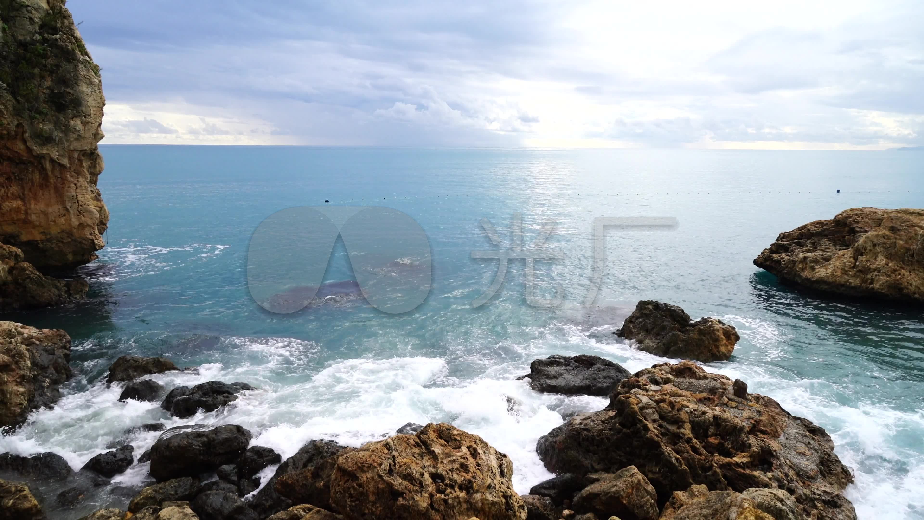 礁石海边海风海浪视频素材