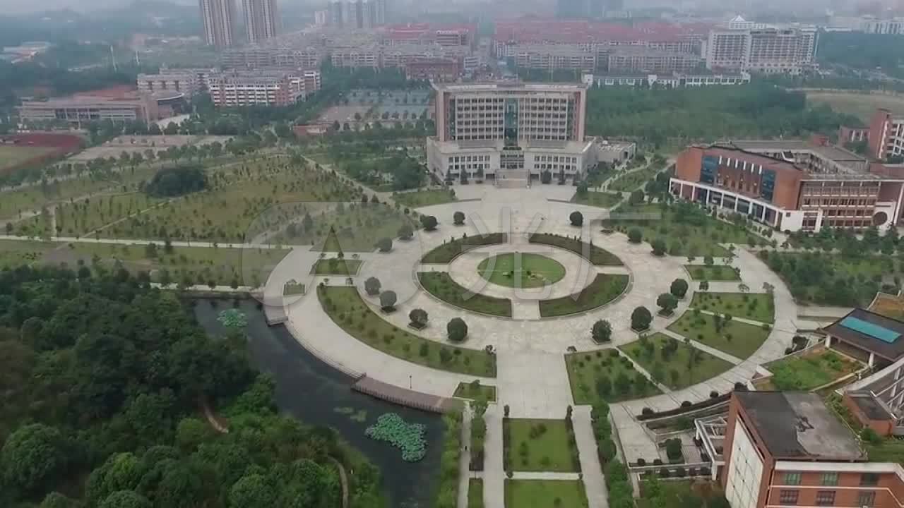 航拍湖南城市学院视频_1280x720_高清视频素材下载(编号:3307819)