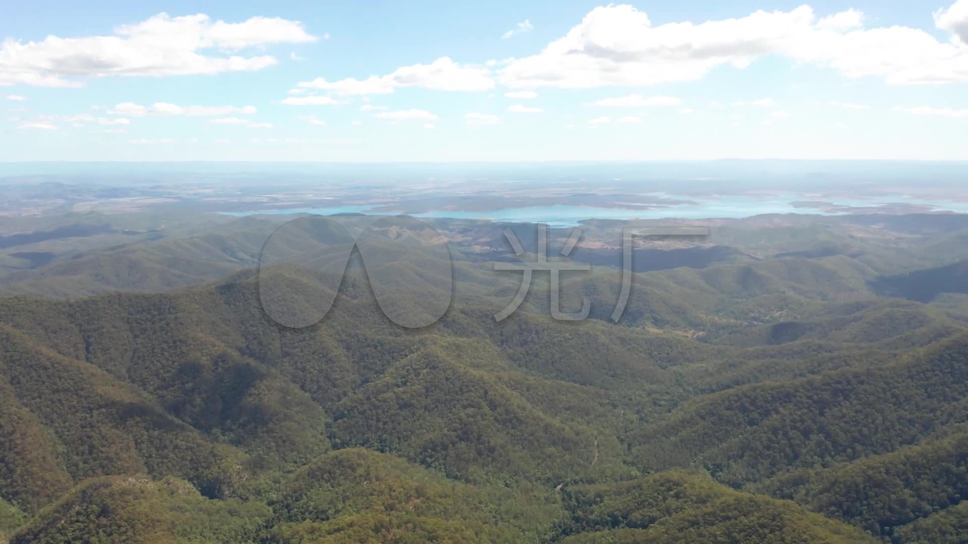 航拍澳大利亚昆士兰山脉海岸港湾自然风景