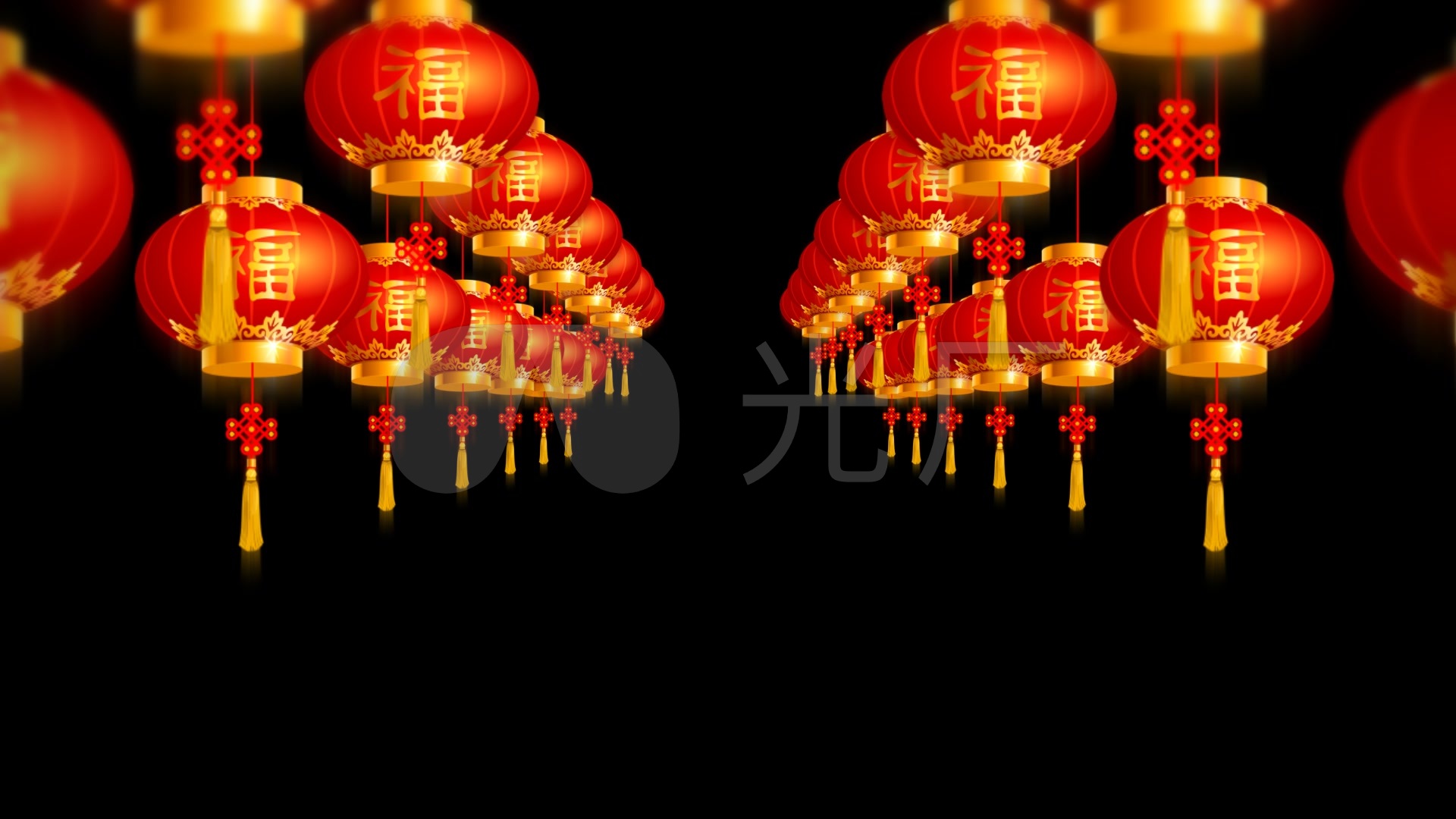 福字灯笼三维动画视频带透明度通道