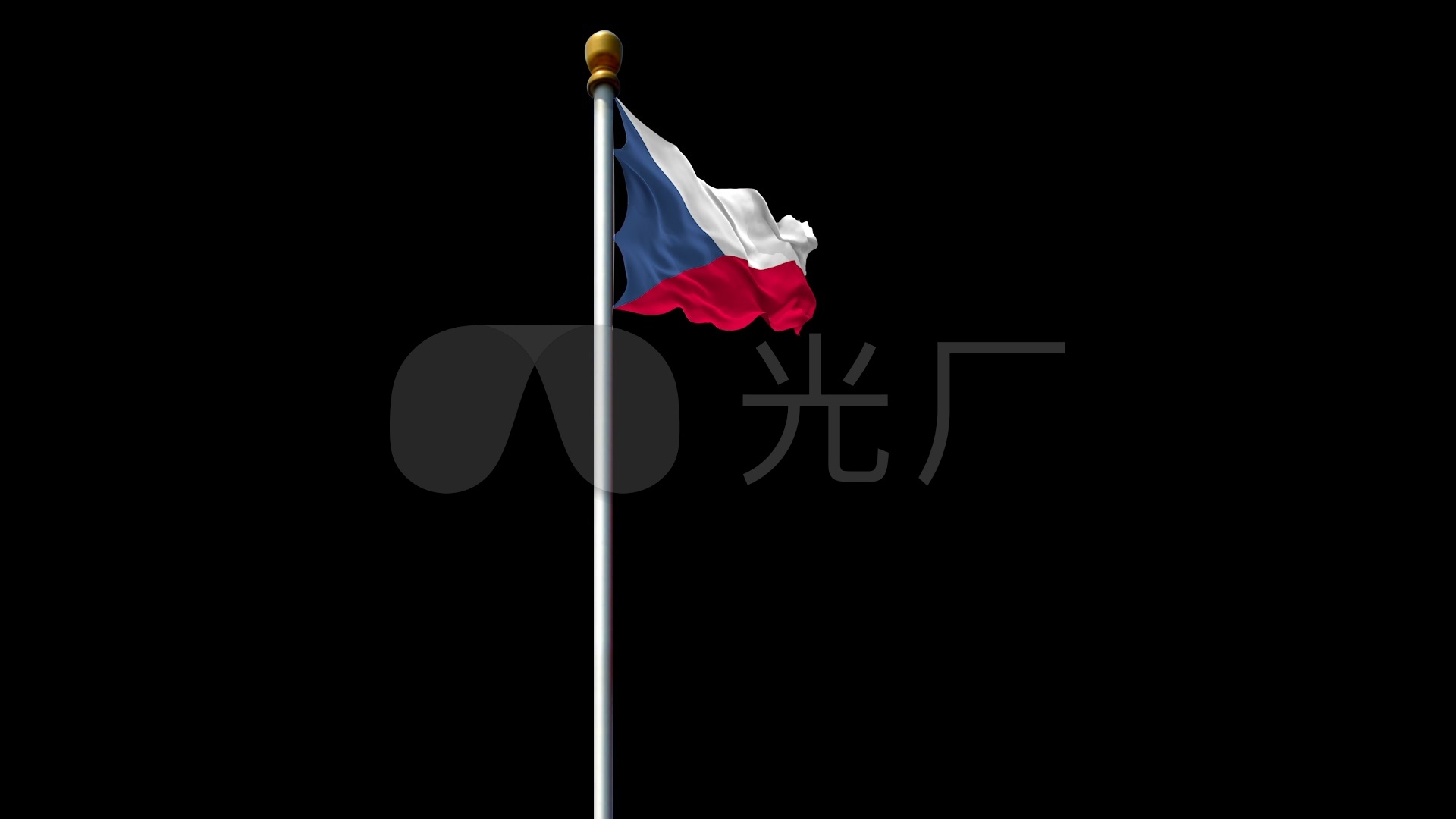 捷克共和国捷克国旗旗帜飘扬带通道_1920x1080_高清