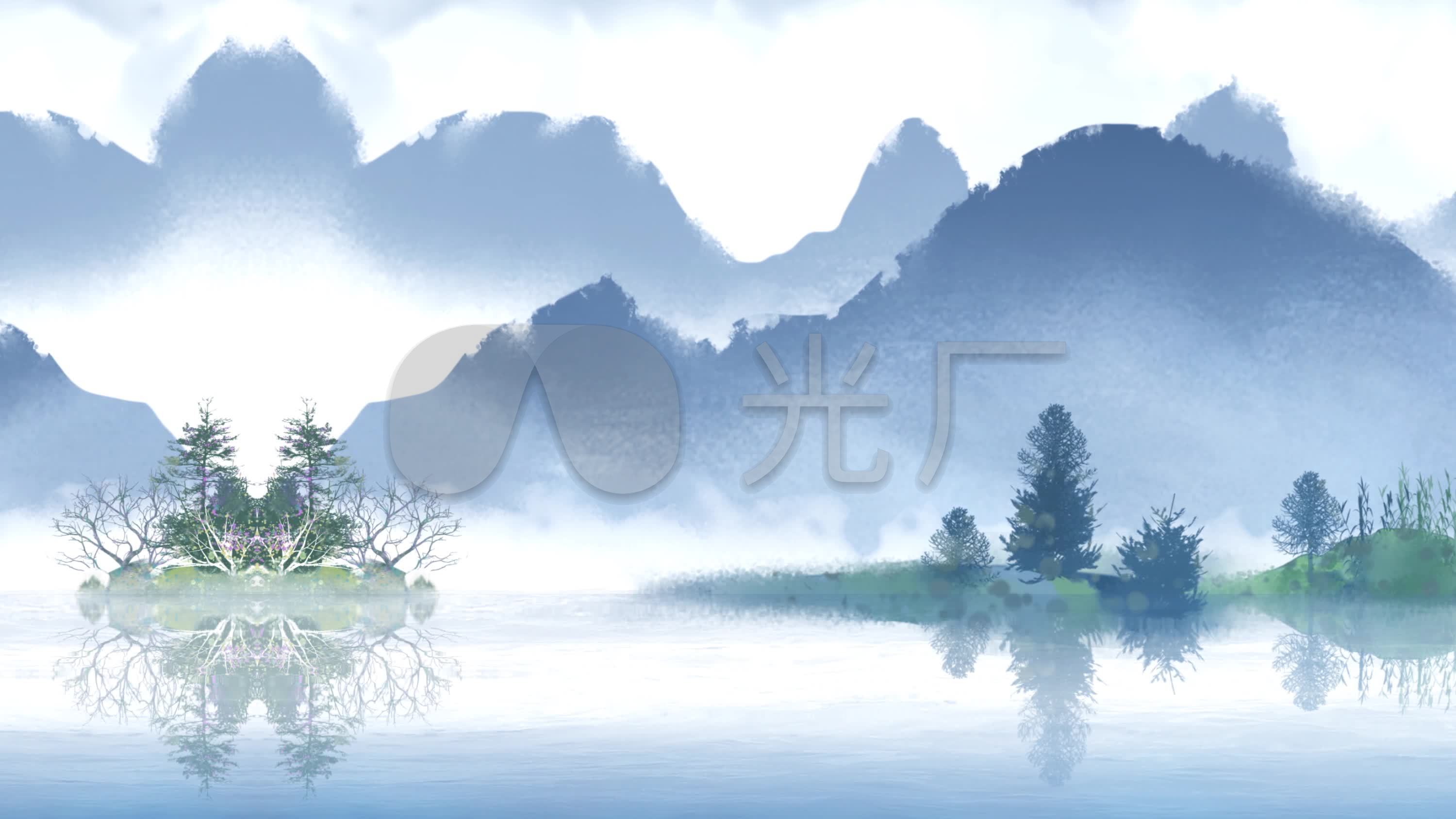 中国山水-无缝循环_3000x1688_高清视频素材下载(编号