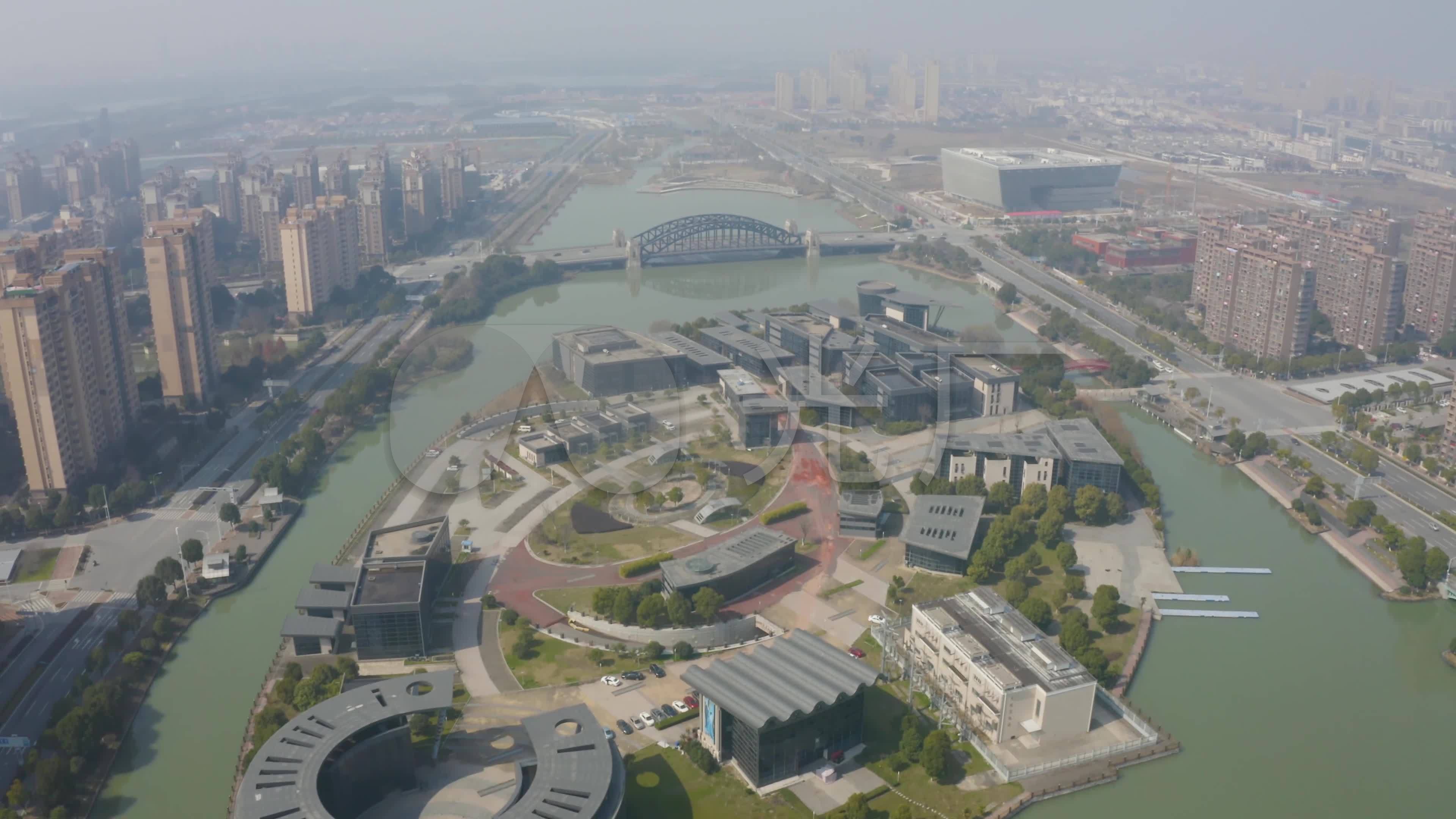 苏州相城区活力岛航拍-4k
