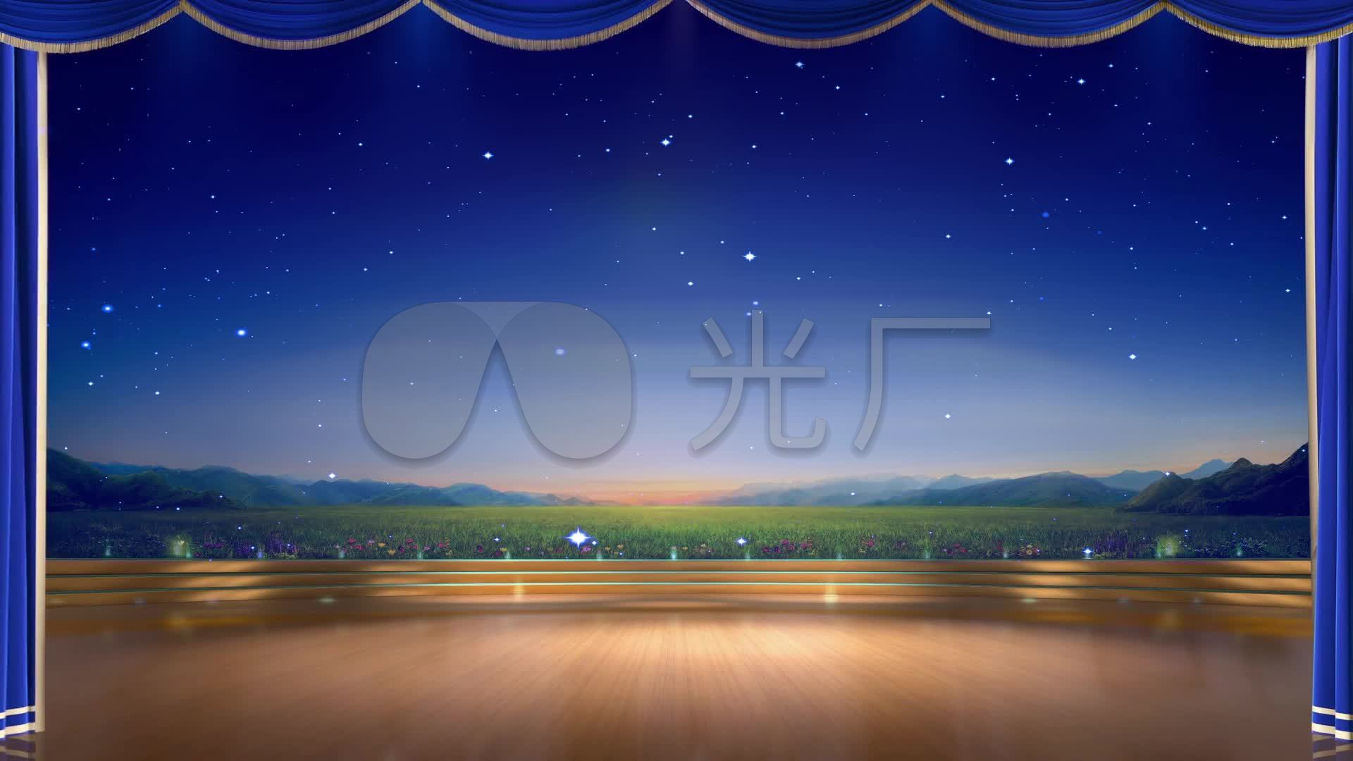 舞台剧-小品话剧帷幕-表演山水背景_1920x1080_高清