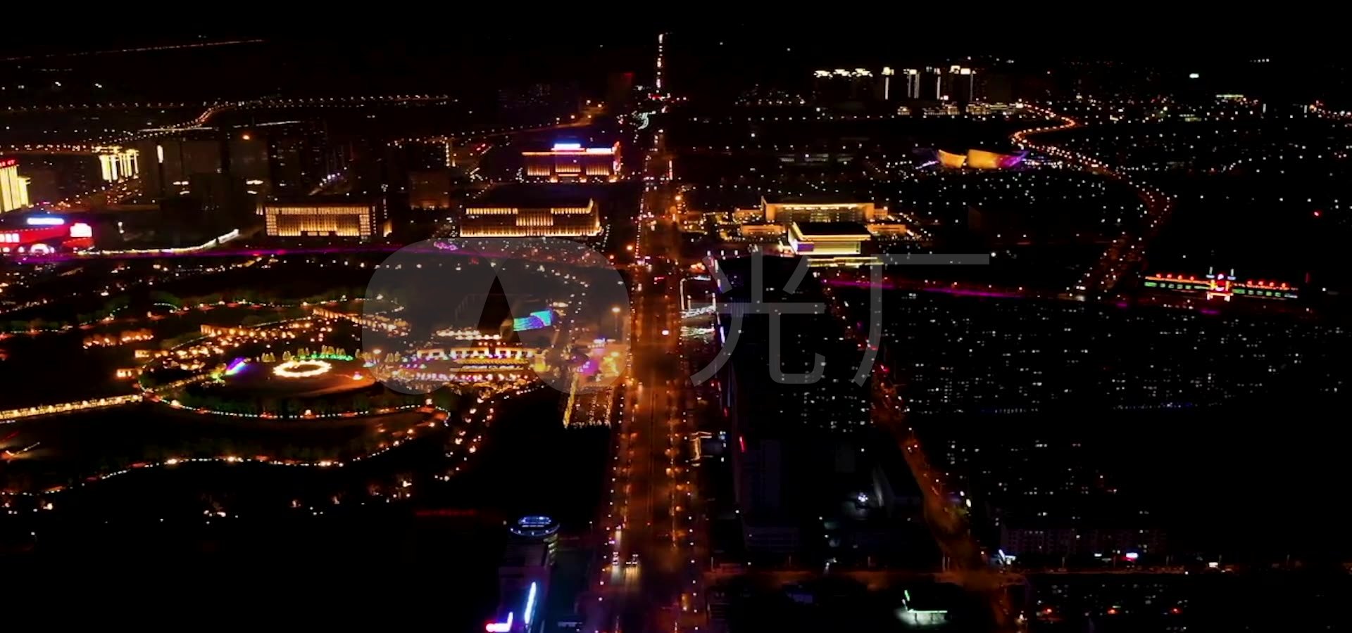 航拍长春夜景长春_1920x900_高清视频素材下载(编号:3315639)_实拍