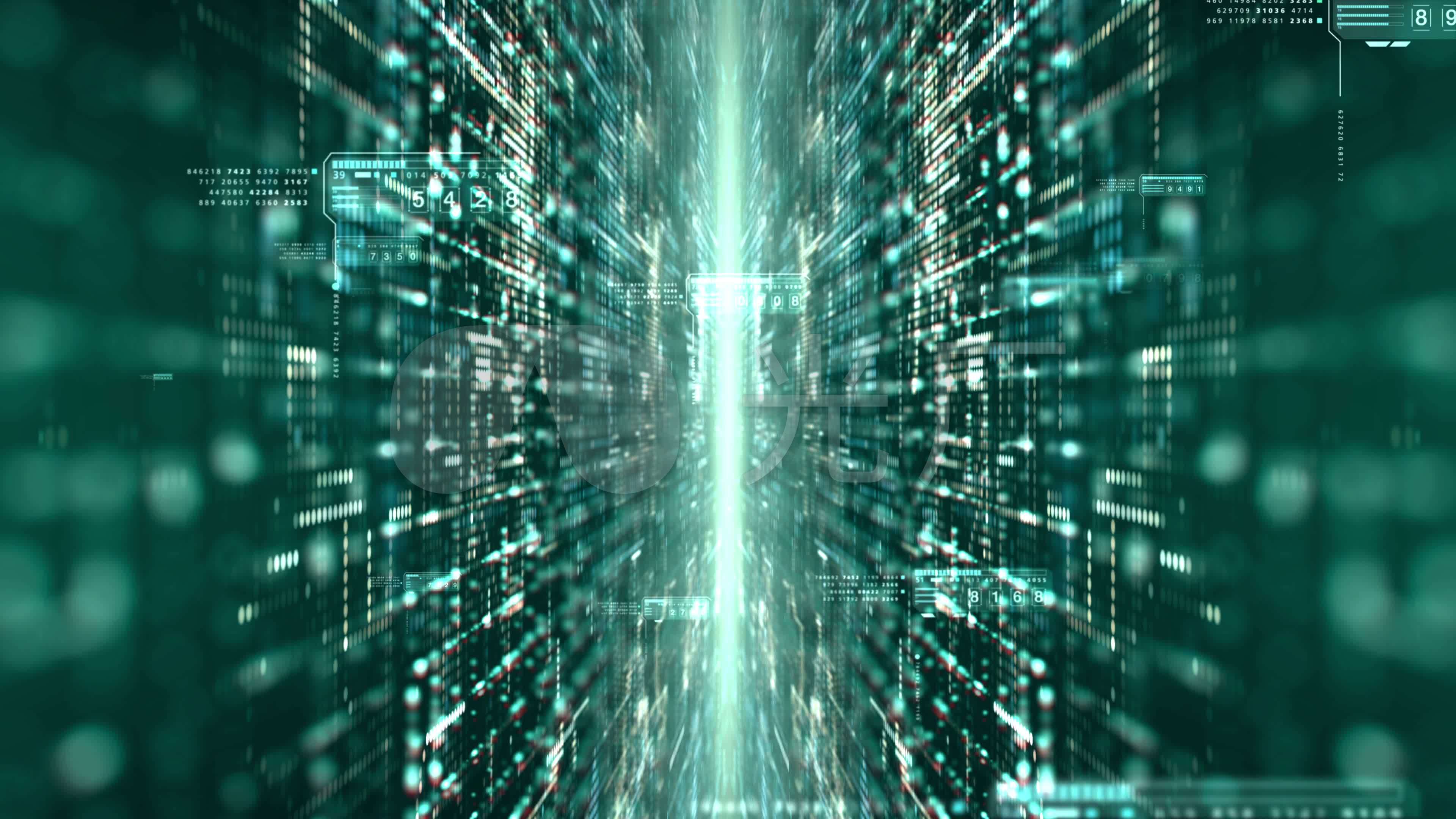 未来科技抽象数字矩阵粒子网格动画