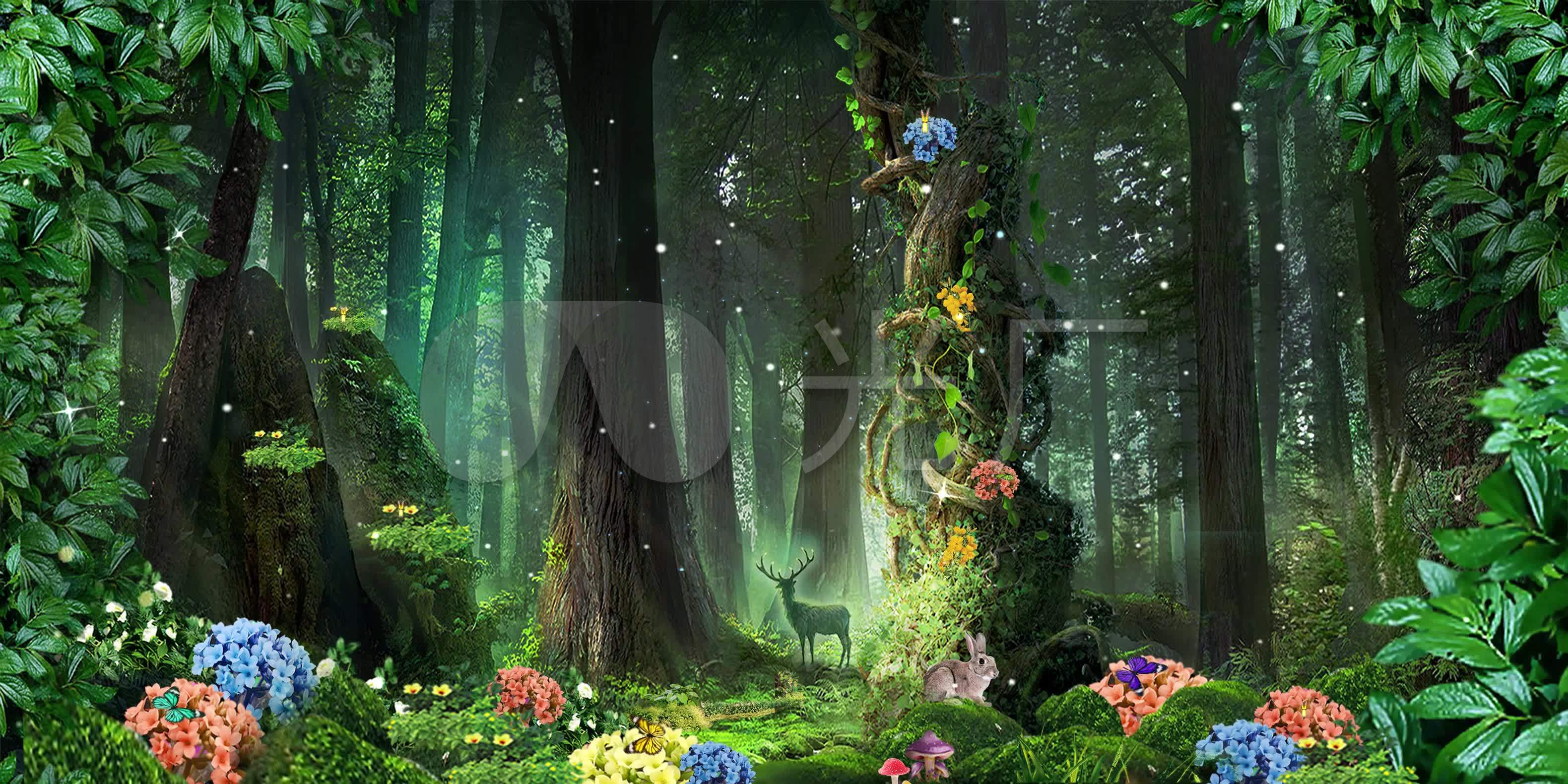 森林密语 森林童话背景 绿色森林 绿野仙踪