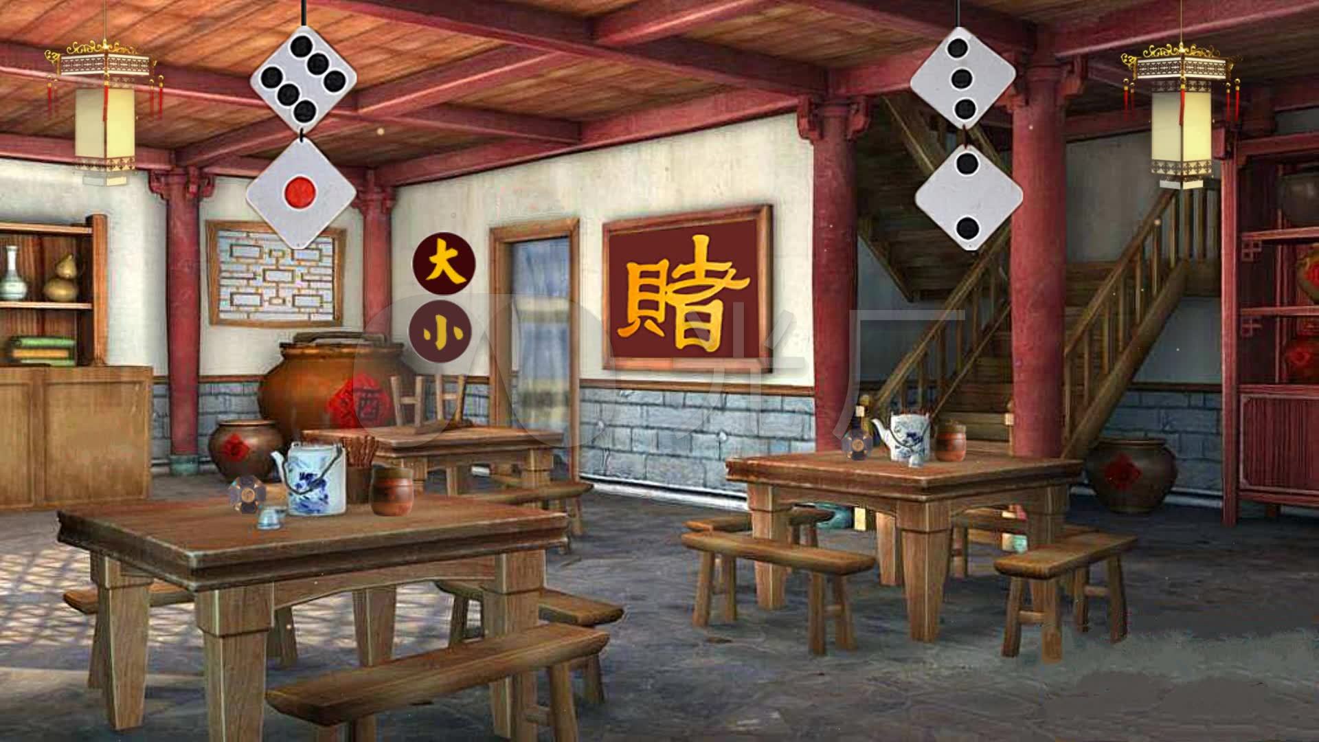 古代赌场赌坊背景