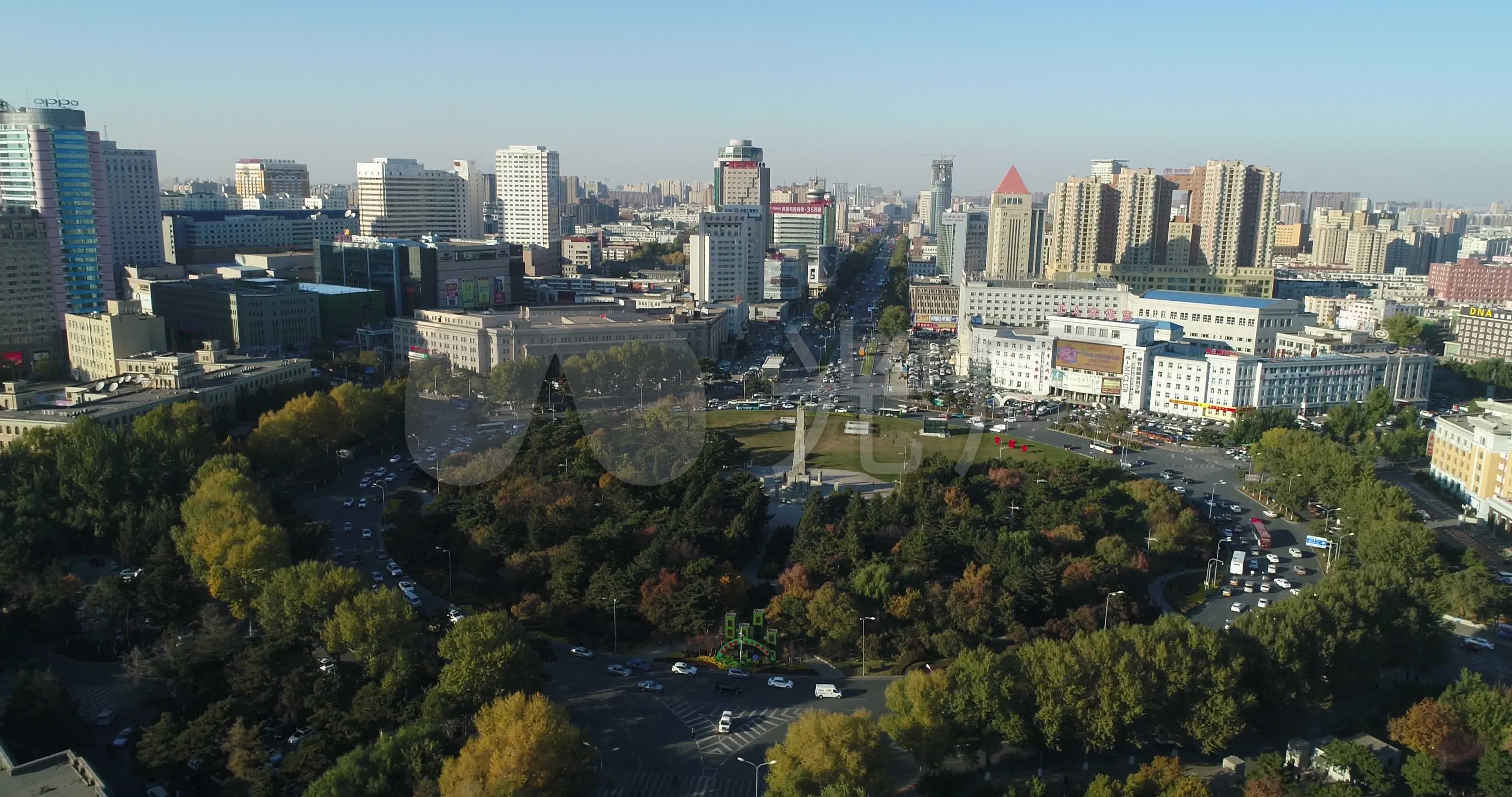 长春市人民广场航拍_4096x2160_高清视频素材下载(:)