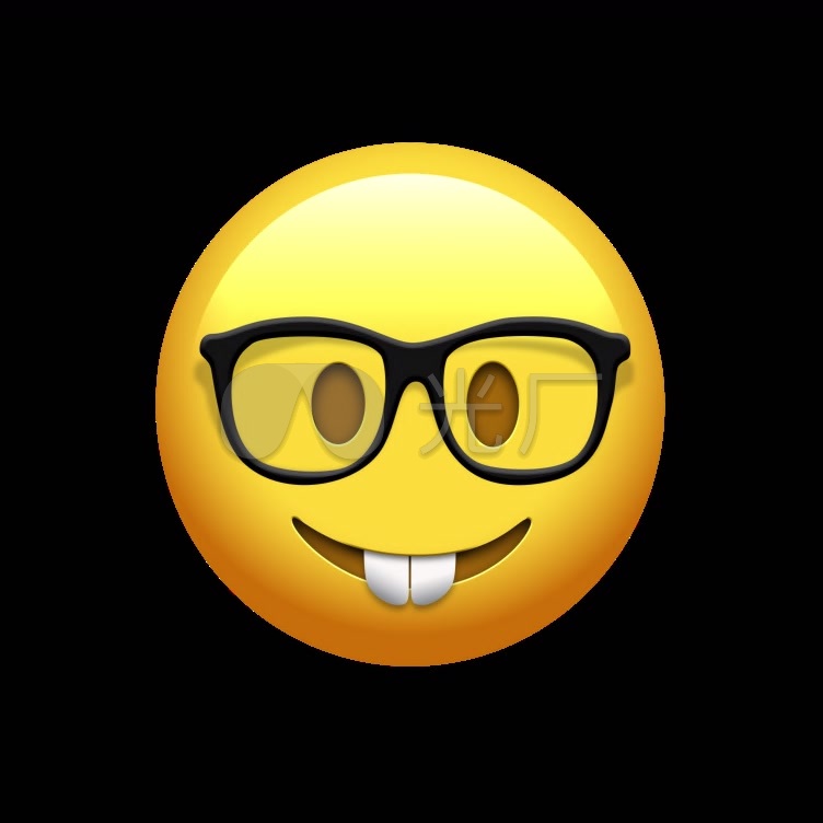 社交媒体常看到的表情包之书呆子脸 戴眼镜
