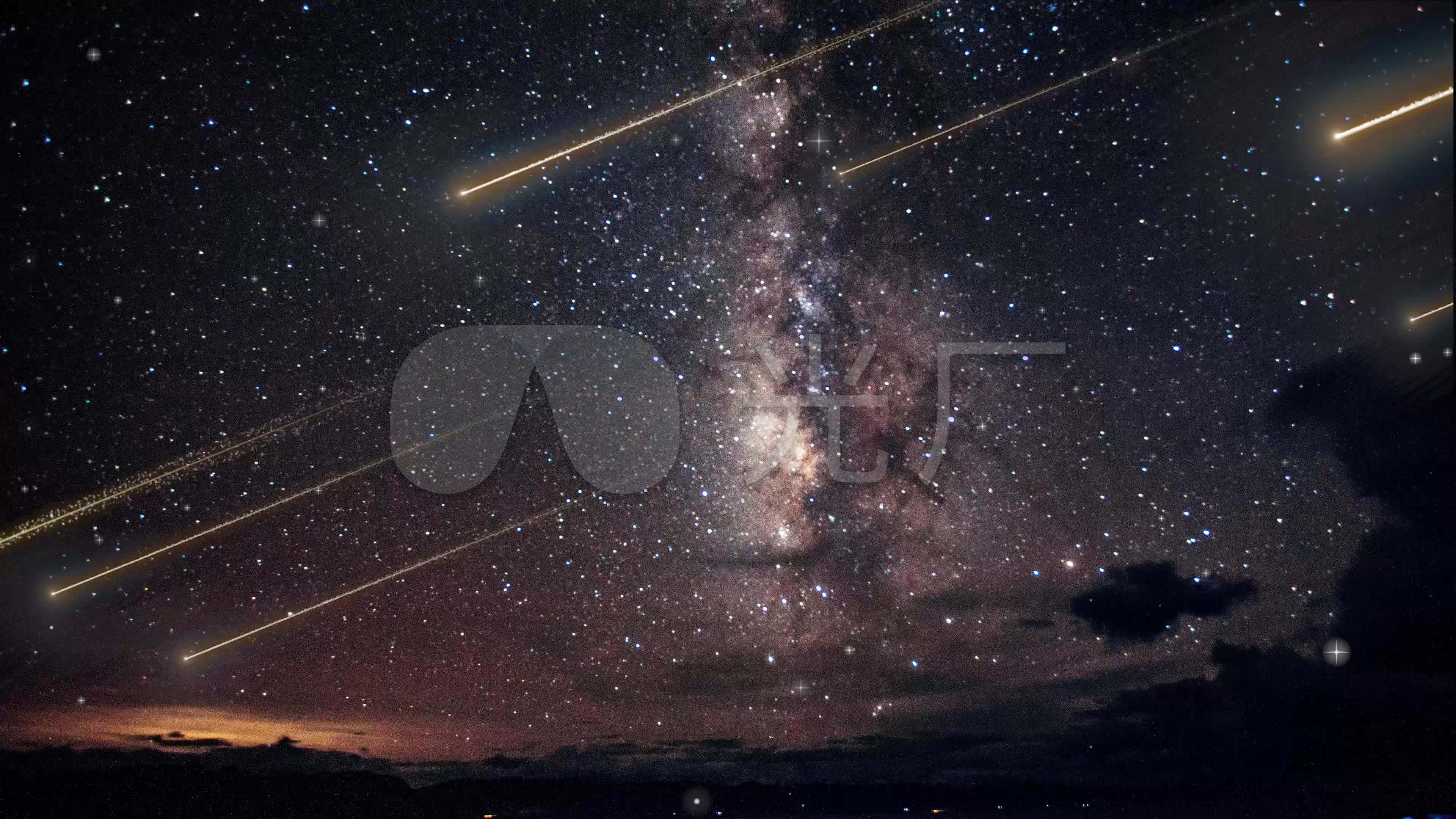 唯美流星划过天空背景视频3_3840x2160_高清视频素材