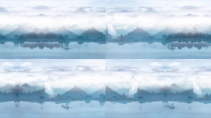 中国山水-无缝循环_3344x1880_高清视频素材下载(编号