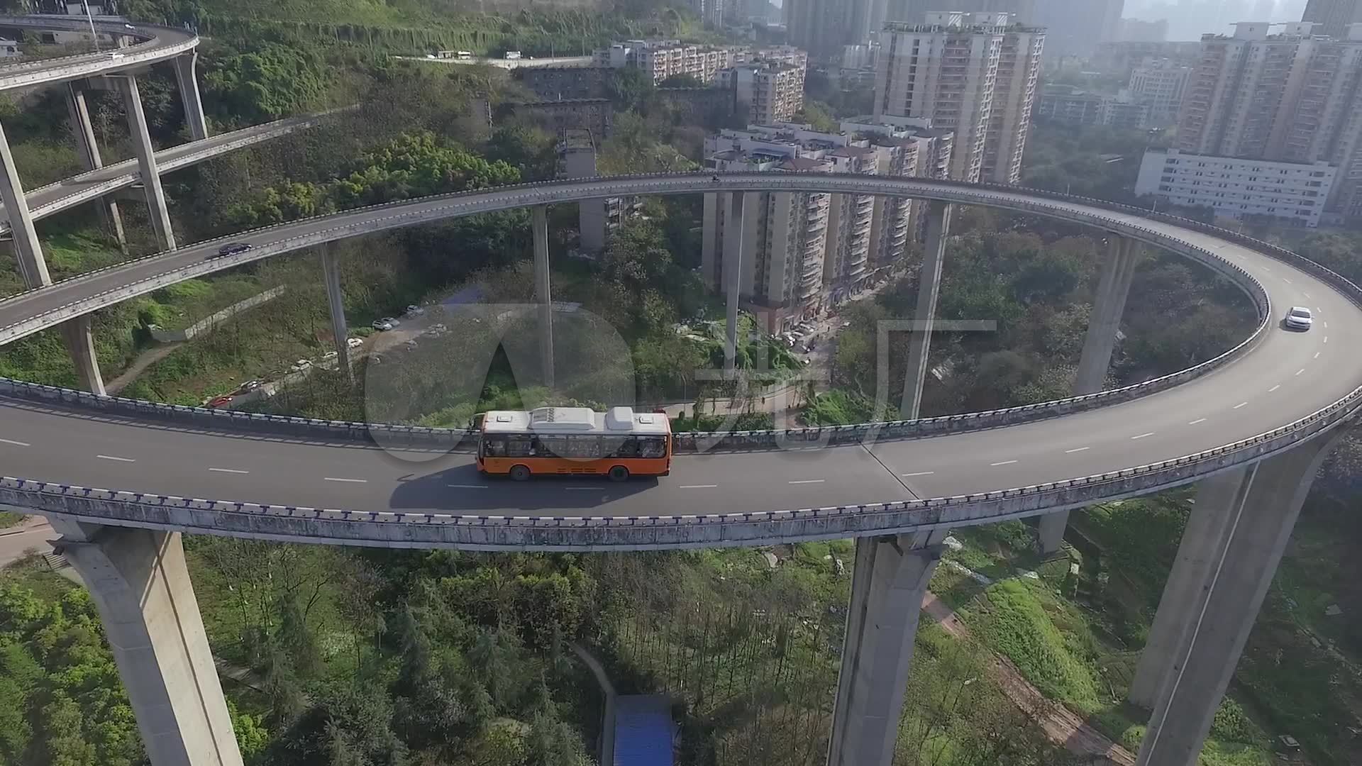 航拍重庆铜元局立交桥_1920x1080_高清视频素材下载
