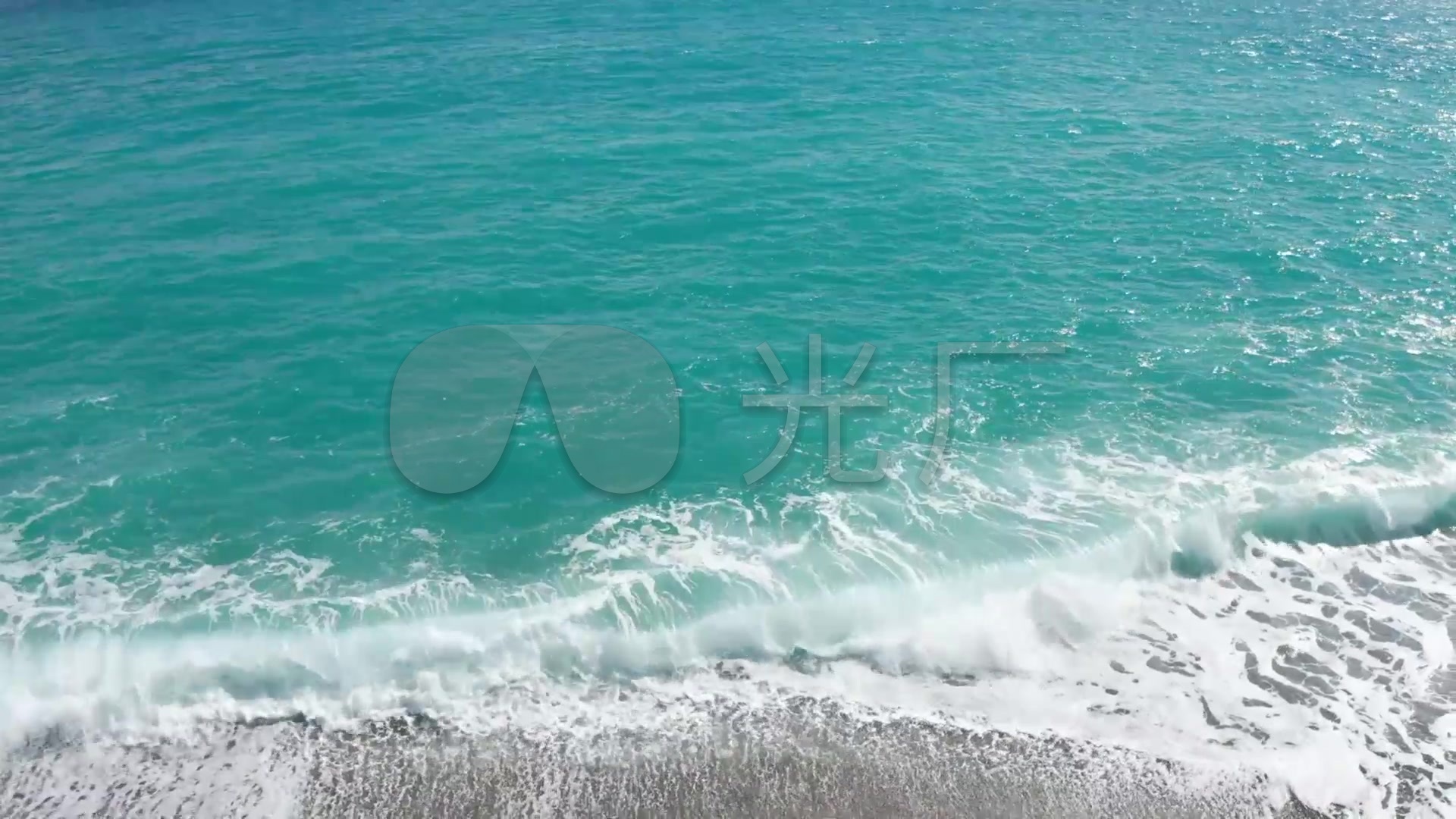 航拍海滨潮汐海浪