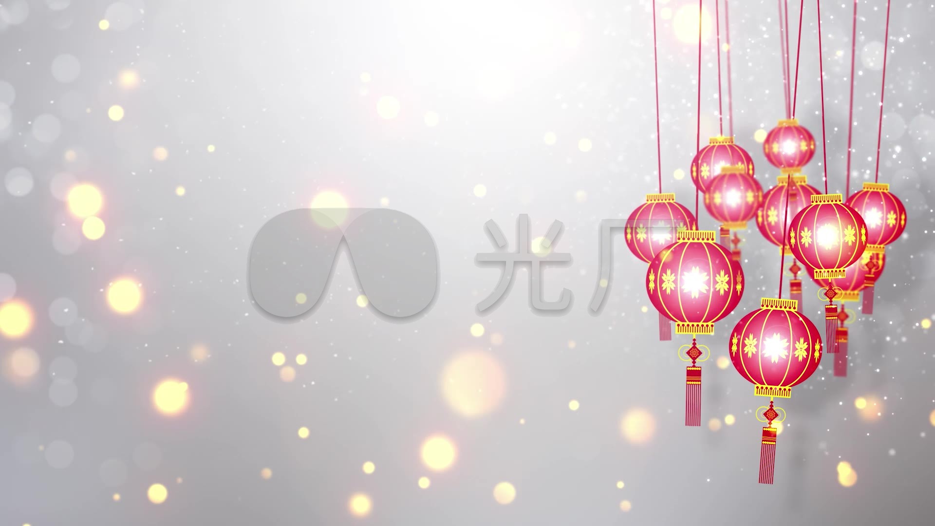 中国传统新年灯笼悬挂节日背景