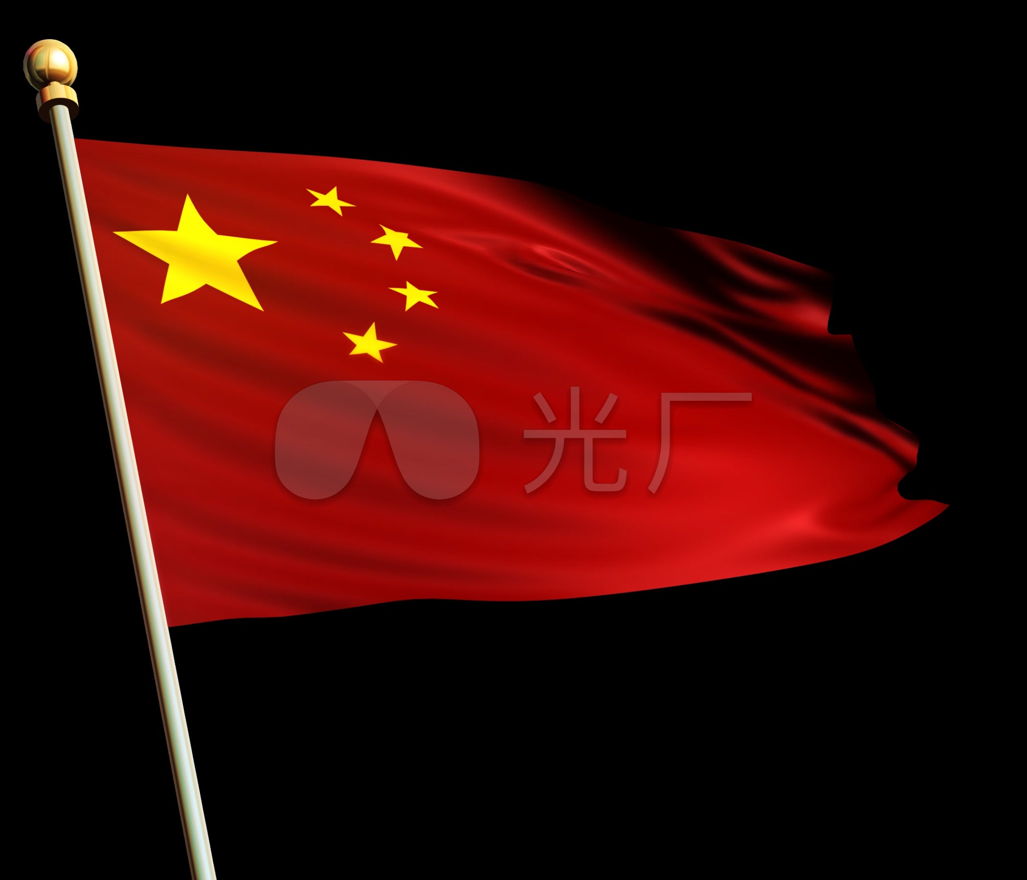 国旗旗杆_2100x1800_高清视频素材下载(编号:3368363)