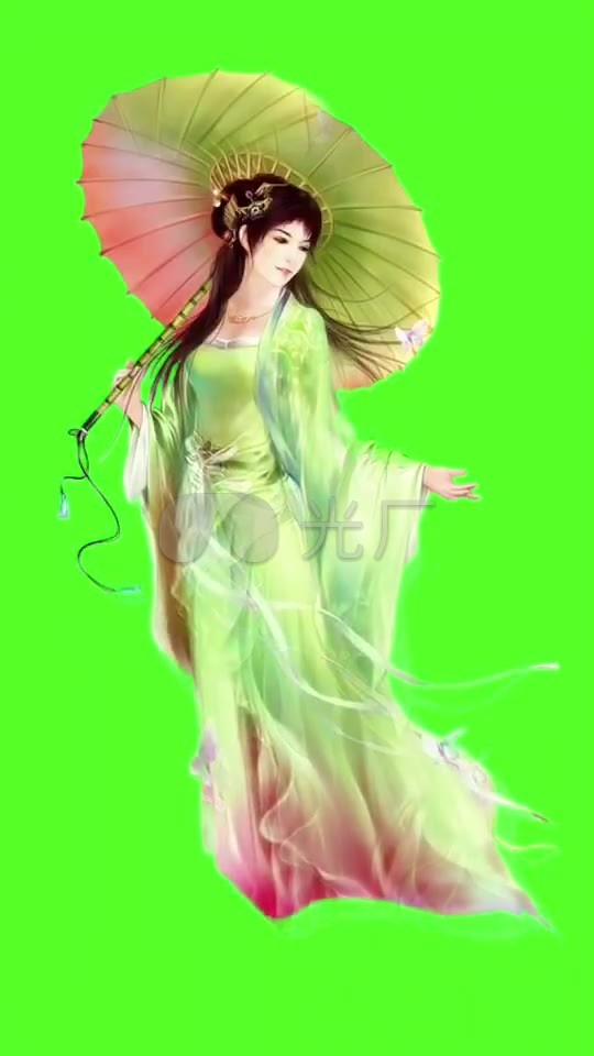 古风美女仙女绿幕