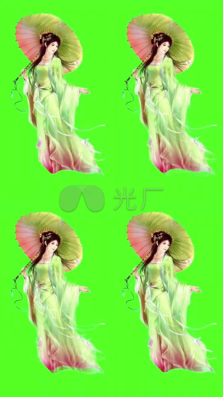 古风美女仙女绿幕_540x960_高清视频素材下载(编号:)