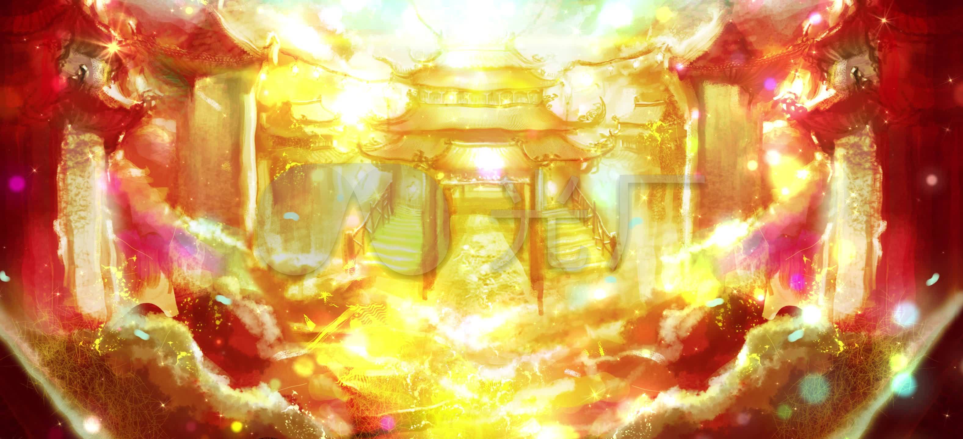 3k天宫奇幻西游记场景_3154x1440_高清视频素材下载