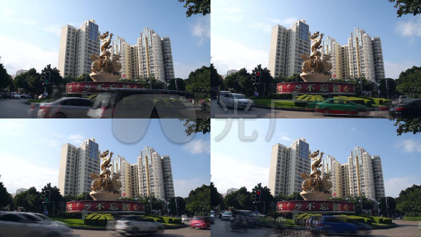 保山市九龙雕塑延时视频
