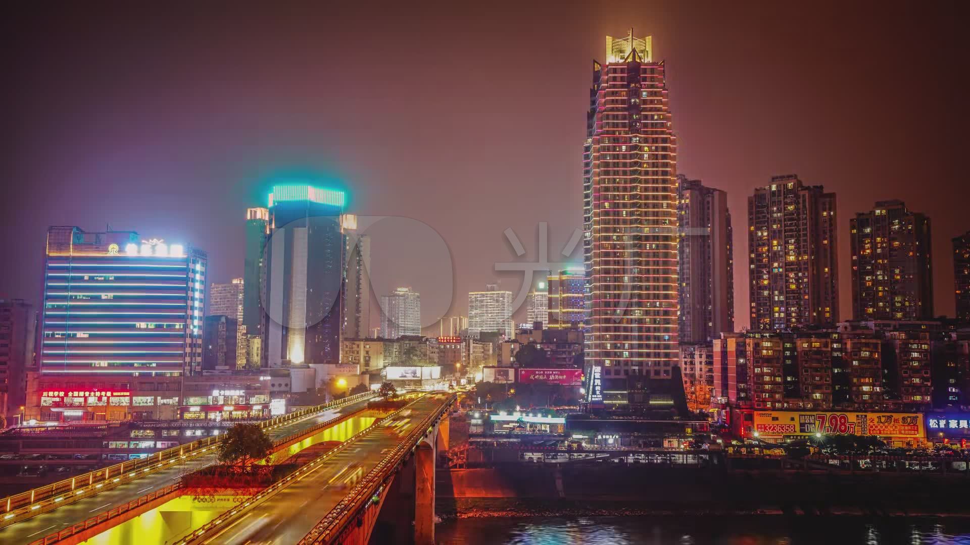 泸州沱江一桥璀璨夺目夜景泸州延时_1920x1080_高清