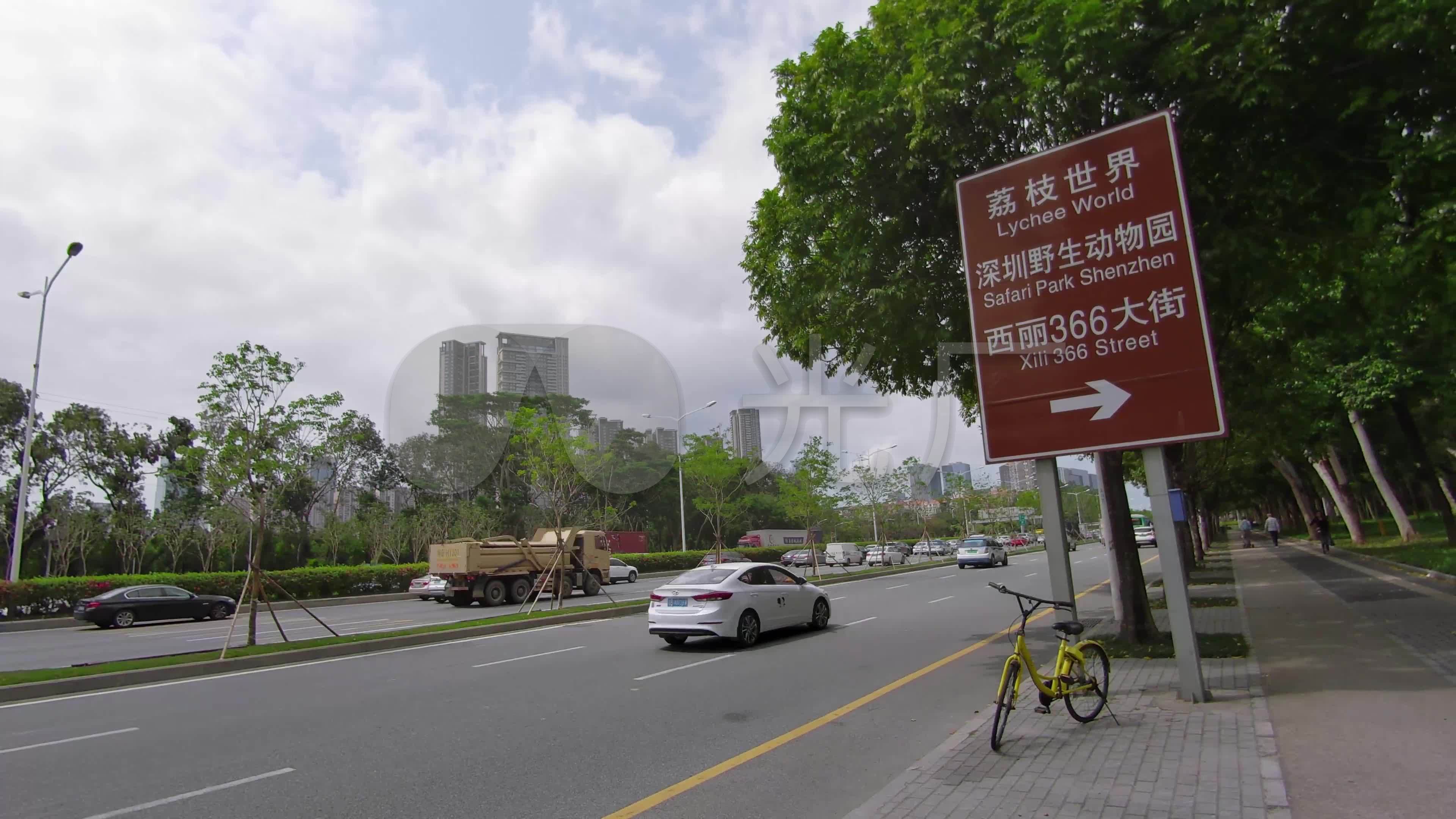 公路路牌荔枝世界深圳野生动物园西丽366
