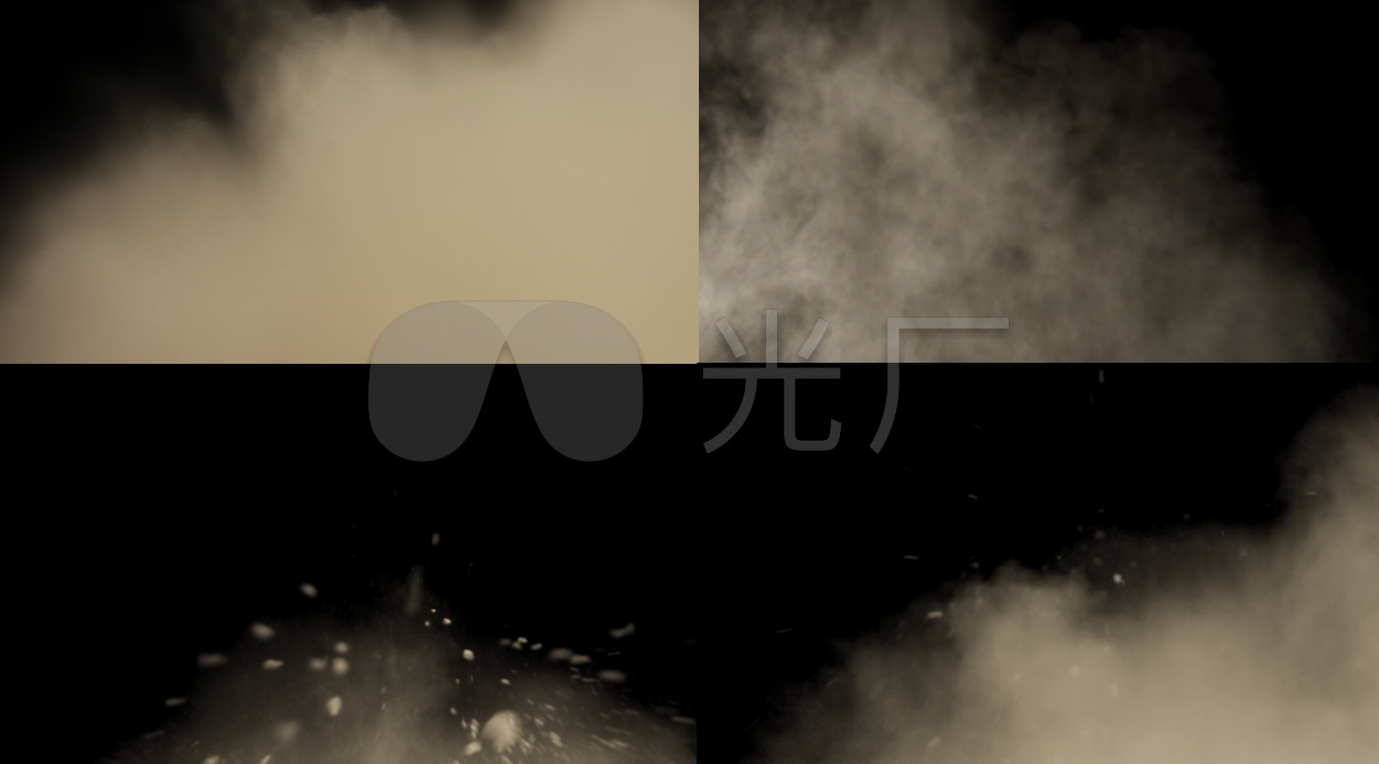 粒子风沙四起黄沙漫天烟尘黄色烟雾沙漠风沙灰尘合成沙石漫天带通道