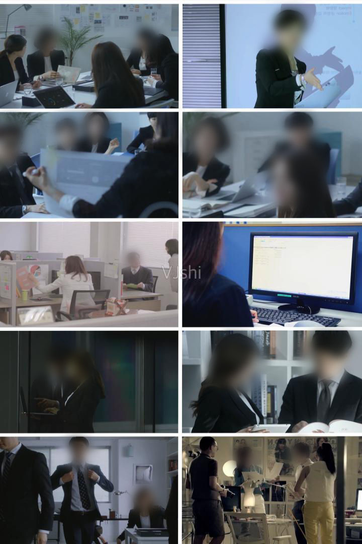 女白领职员写字楼努力工作实拍素材