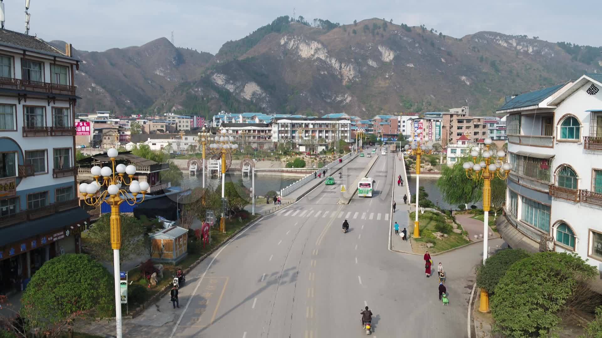 航拍贵州黔东南施秉县城街道_1920x1080_高清视频素材下载(编号