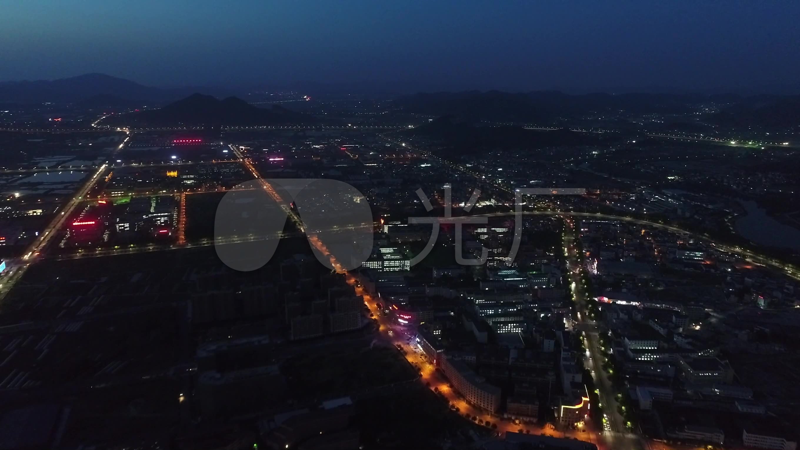 诸暨城市夜景_2720x1530_高清视频素材下载(编号:)