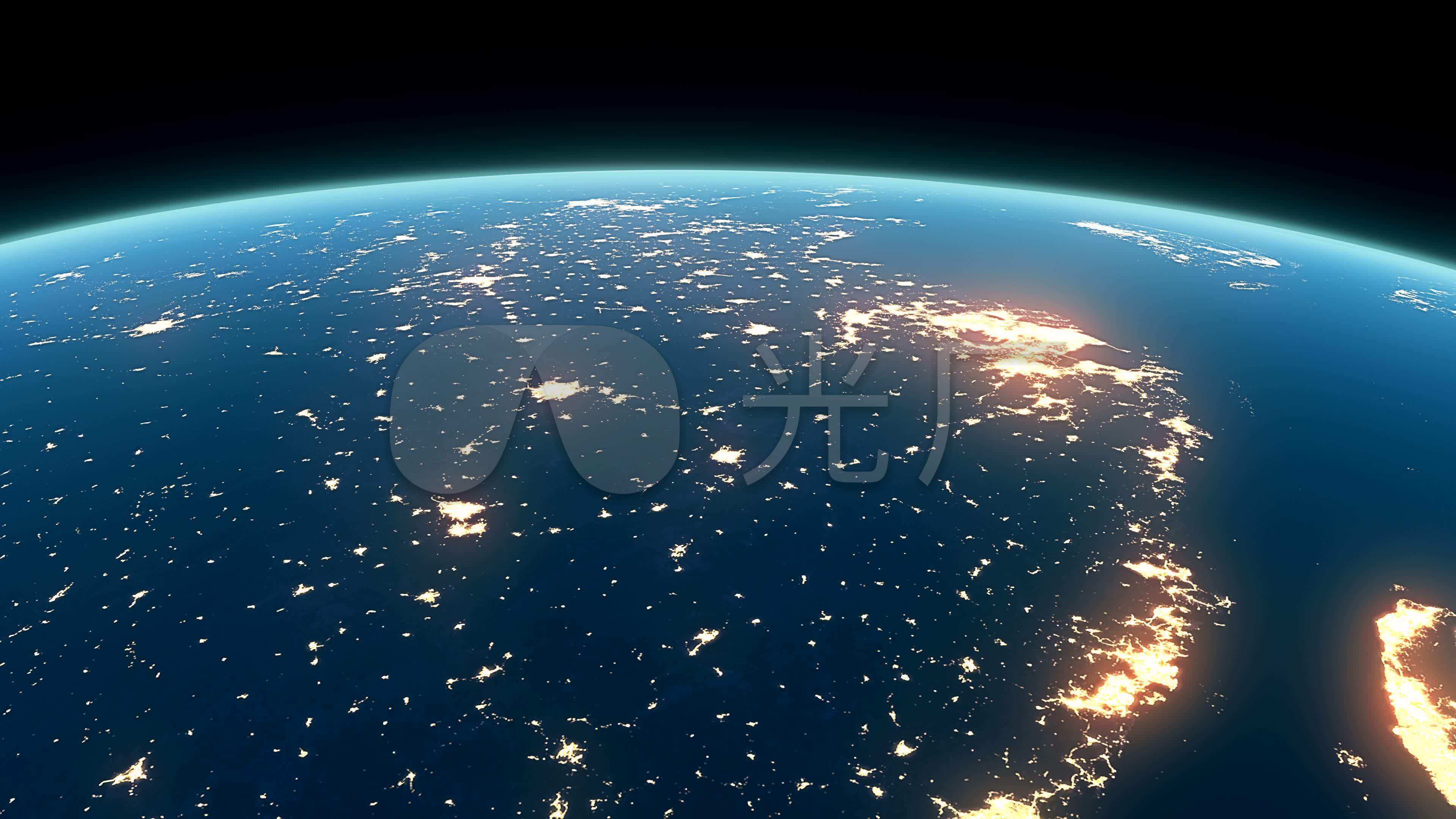 地球辉煌夜景地球转动_3840x2160_高清视频素材下载