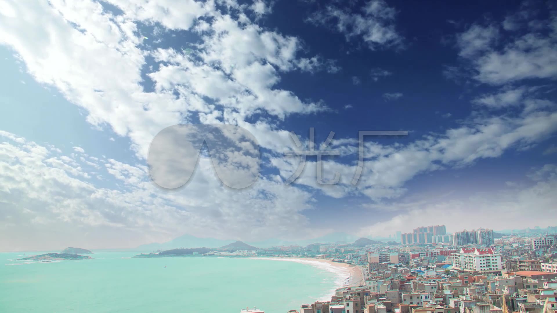海边延时小城沙滩海滩东山岛左耳_1920x1080_高清视频素材下载(编号